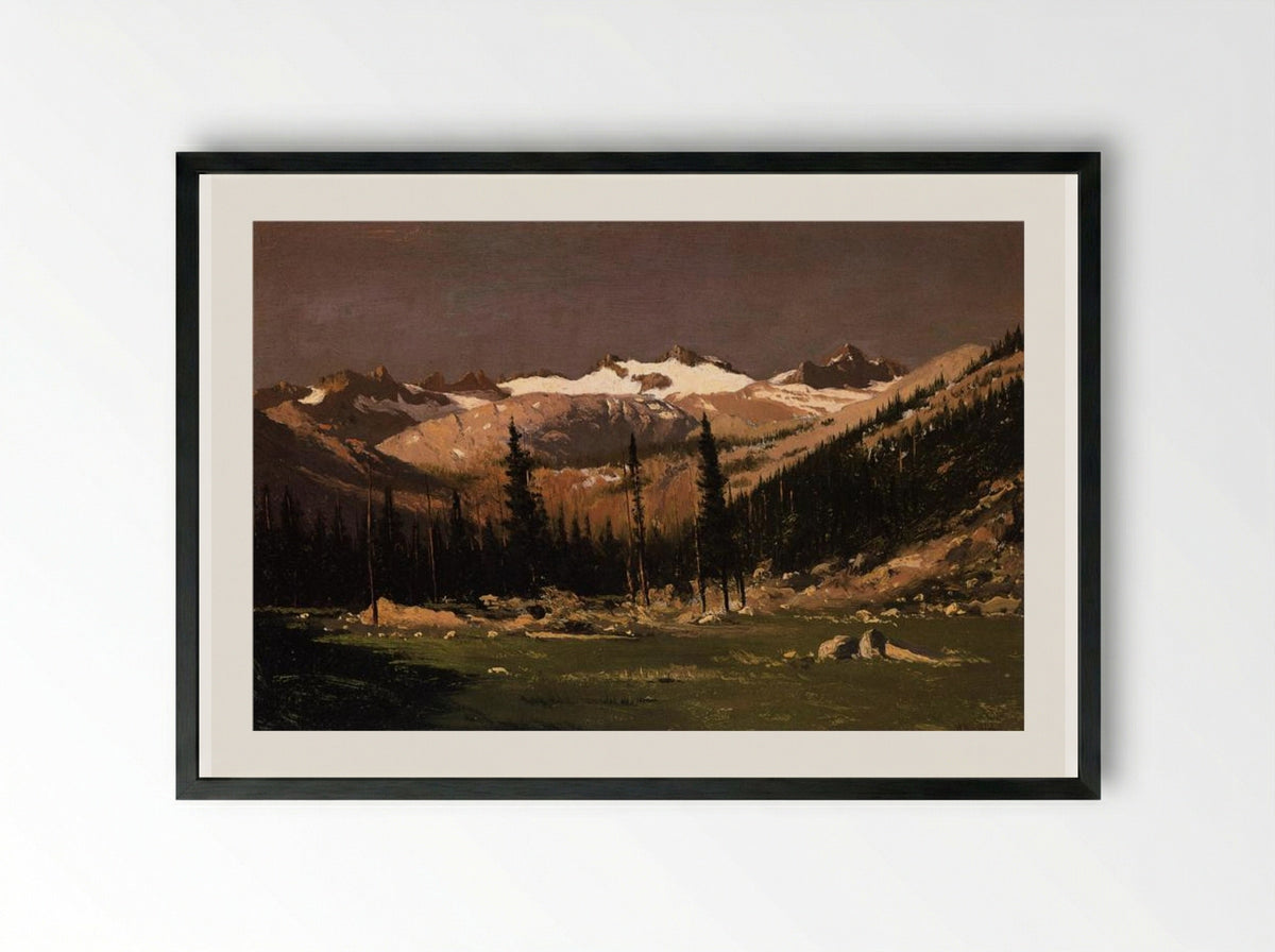Mount Lyell above Yosemite - William Bradford - Framed Print Black