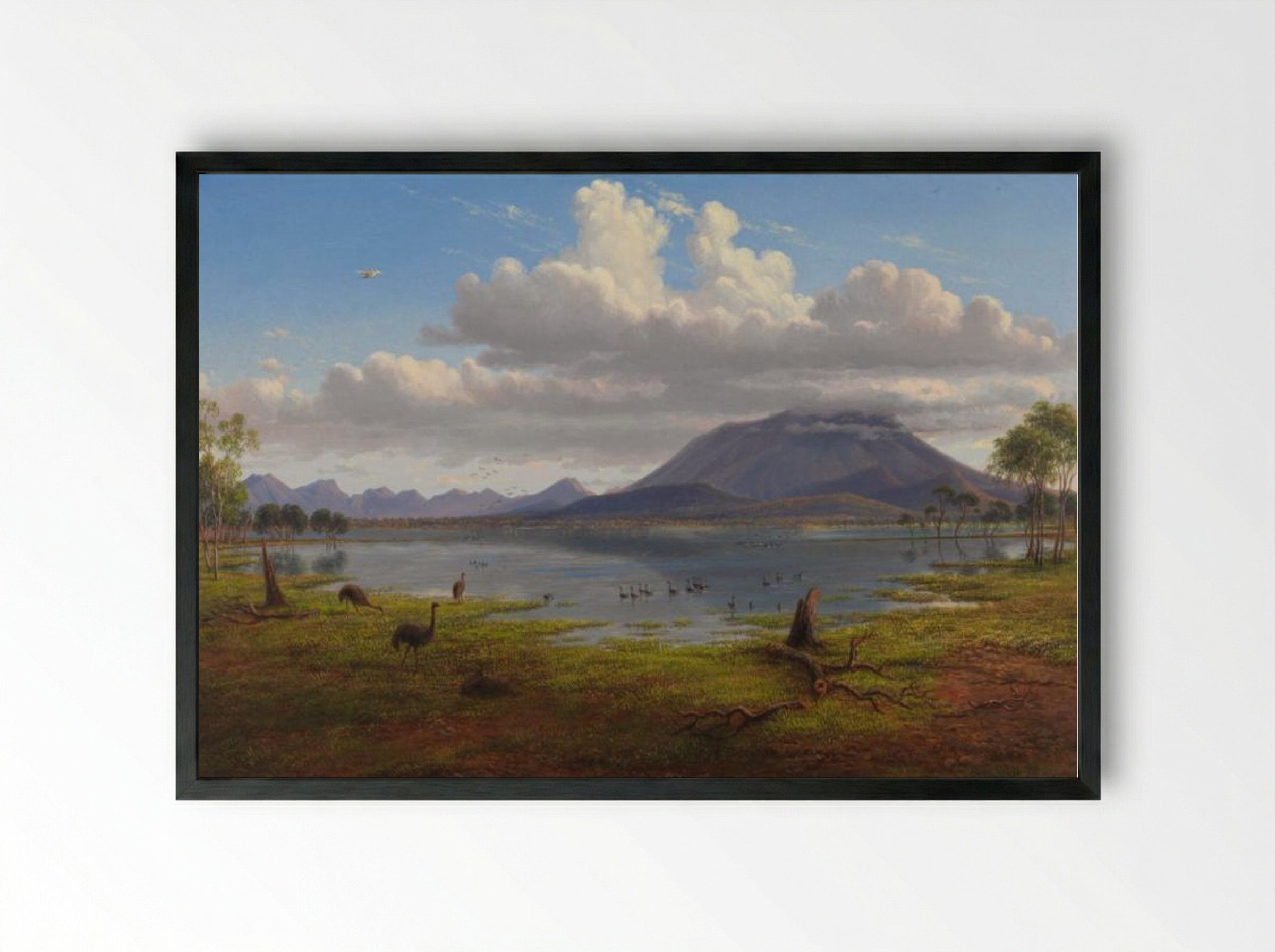 Mount William and part of the Grampians in West Victoria - Eugene von Guerard - Framed Print Black