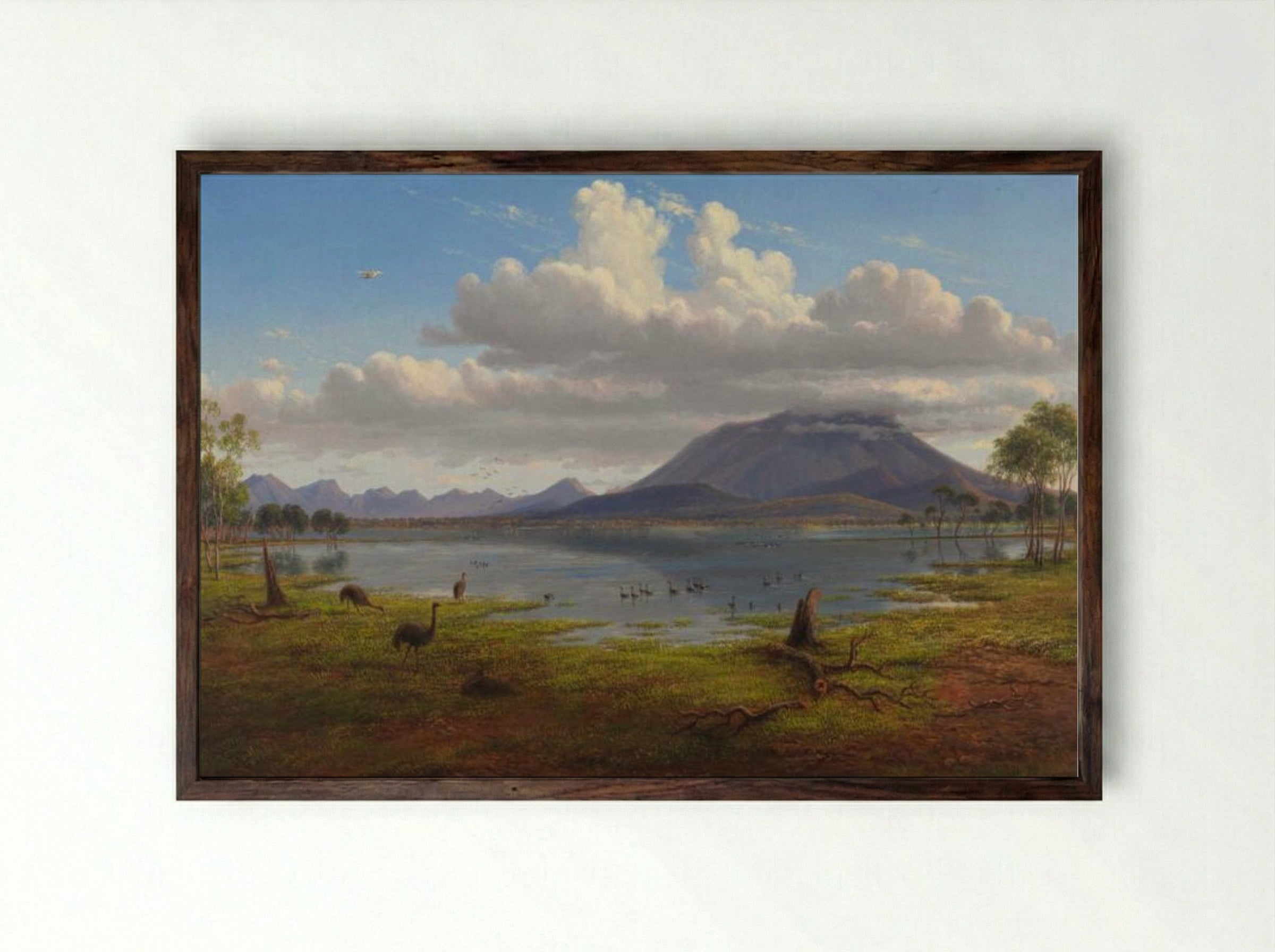 Mount William and part of the Grampians in West Victoria - Eugene von Guerard - Framed Print Dark Wood