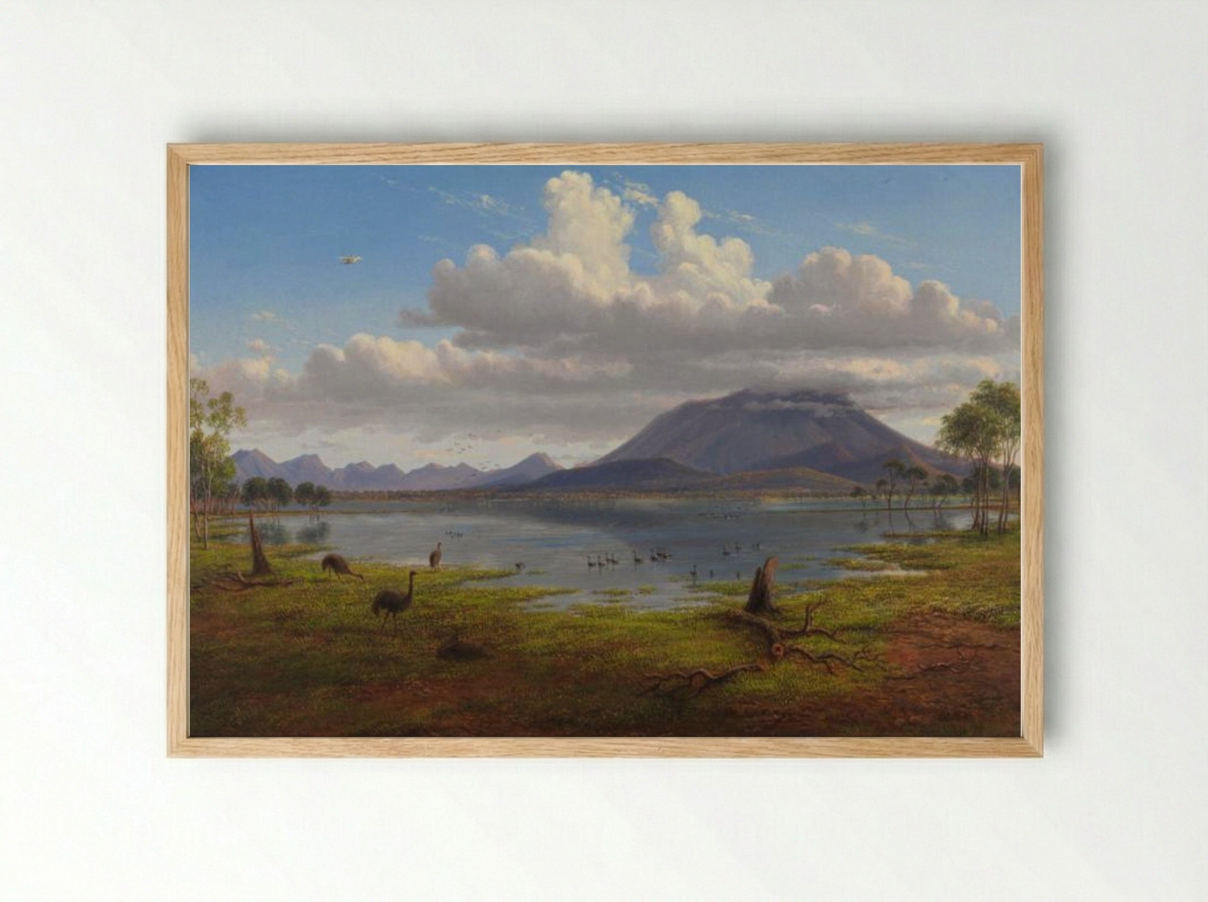 Mount William and part of the Grampians in West Victoria - Eugene von Guerard - Framed Print Wood