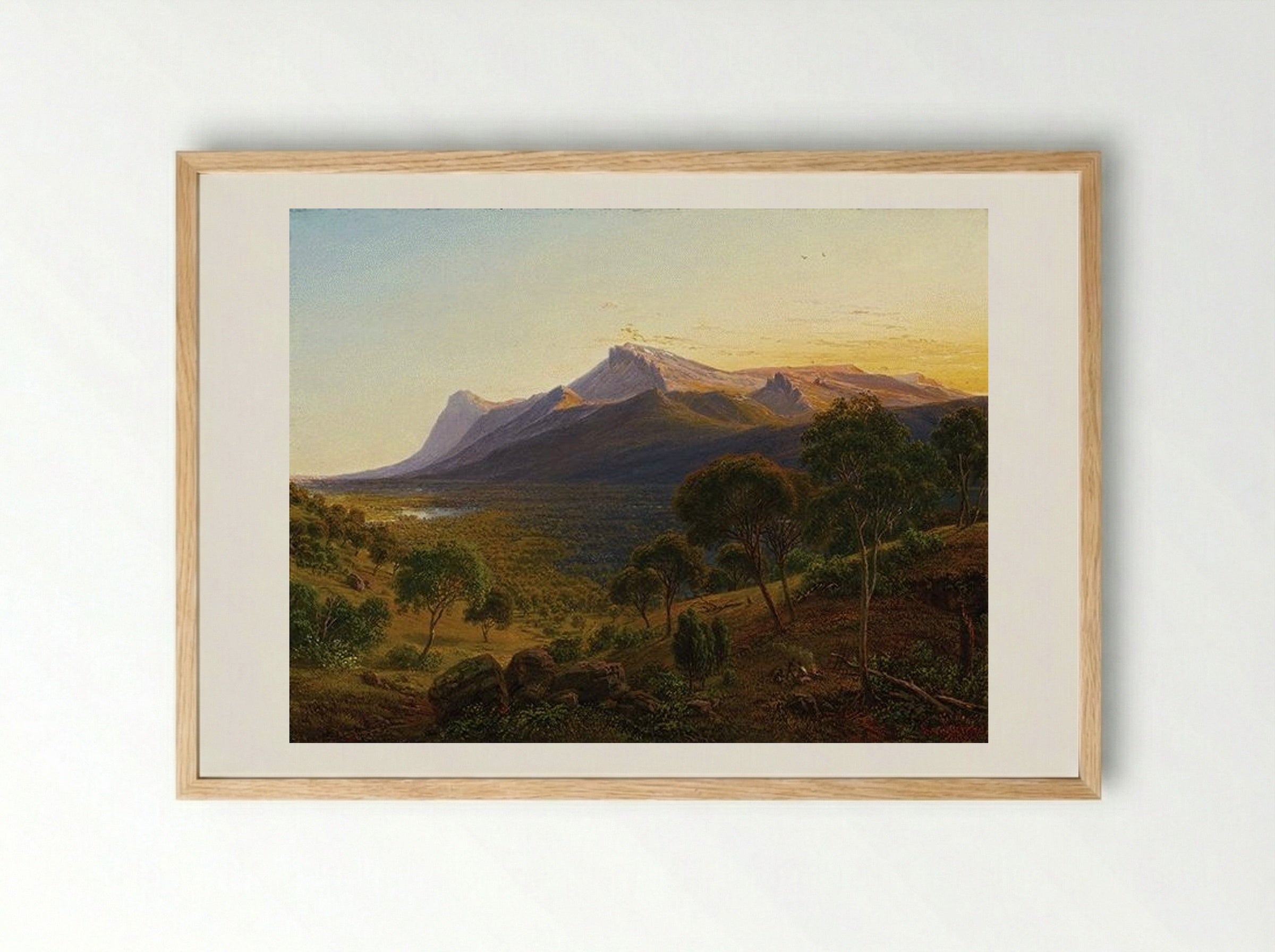 Mount William as from Mount Dryden in the Grampians, Victoria - Eugene von Guerard - Framed Print Wood