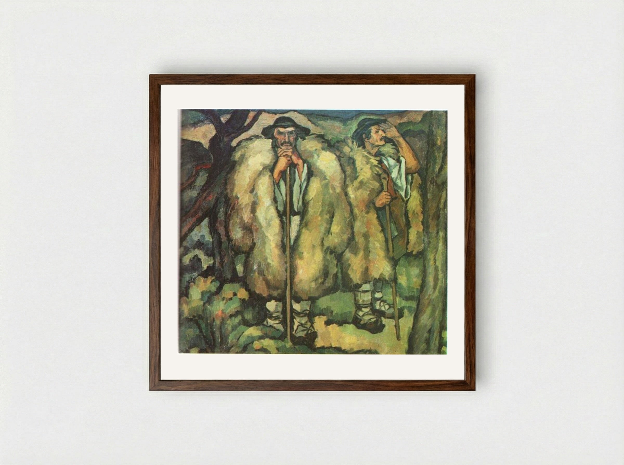 Mountain Folk - Ion Theodorescu-Sion - Framed Print Dark Wood