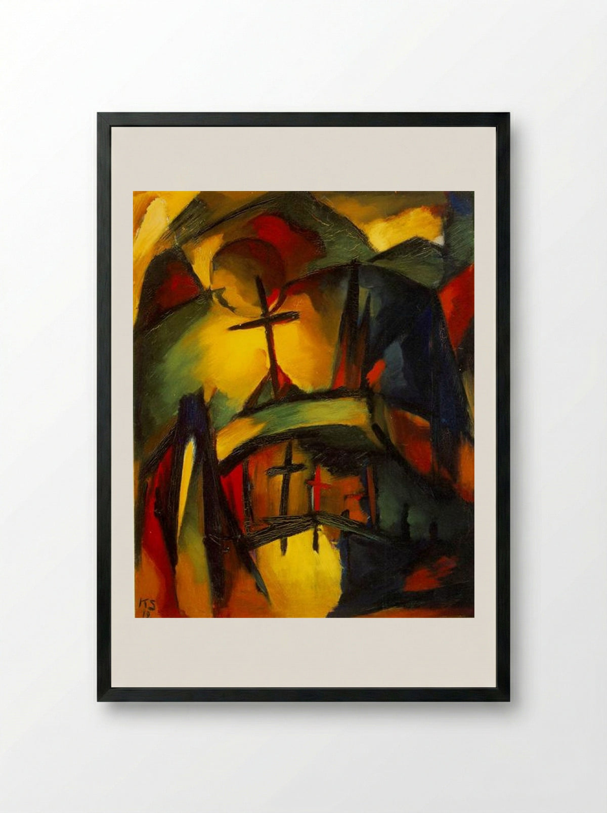 Mountain Graveyard - Kurt Schwitters - Framed Print Black
