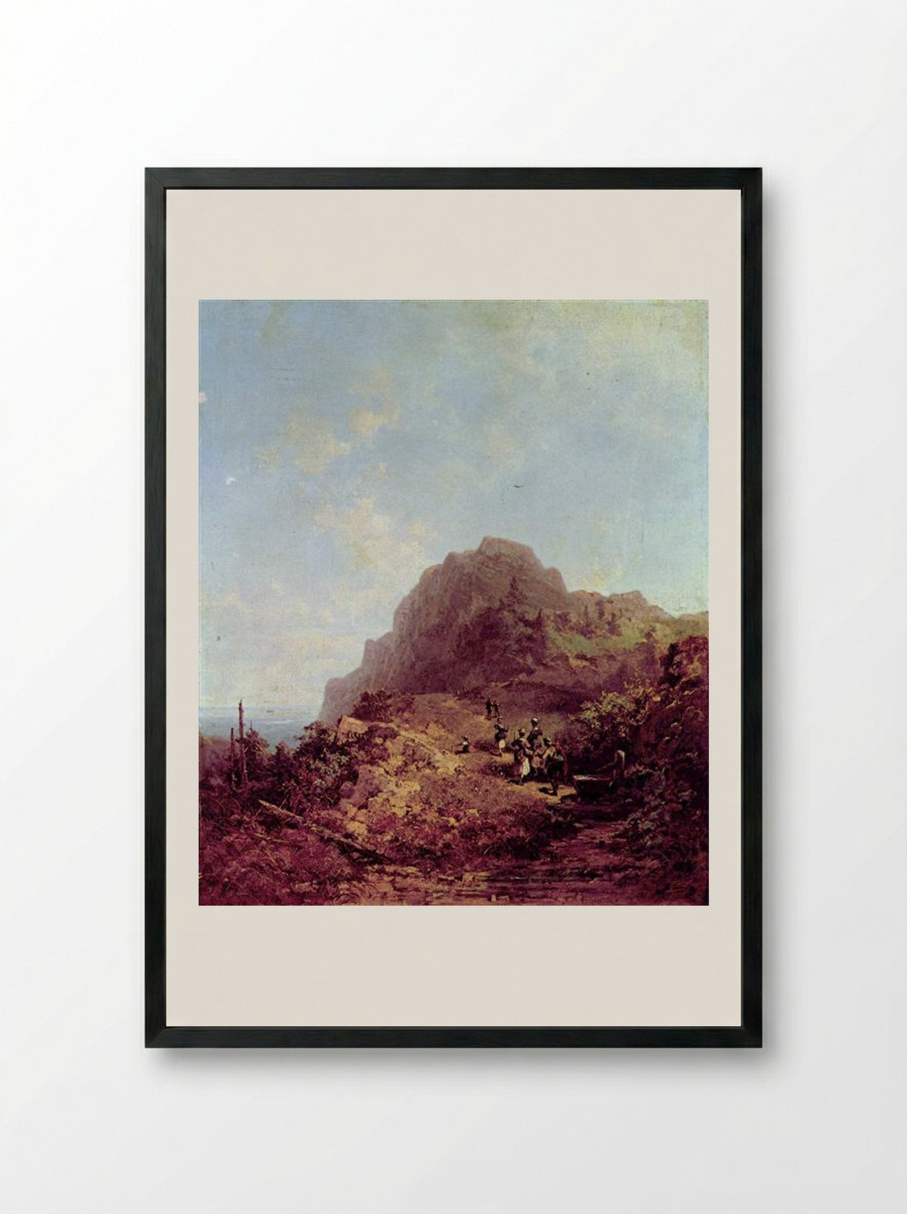 Mountain Hike (Trip to Duke Stand) - Carl Spitzweg - Framed Print Black