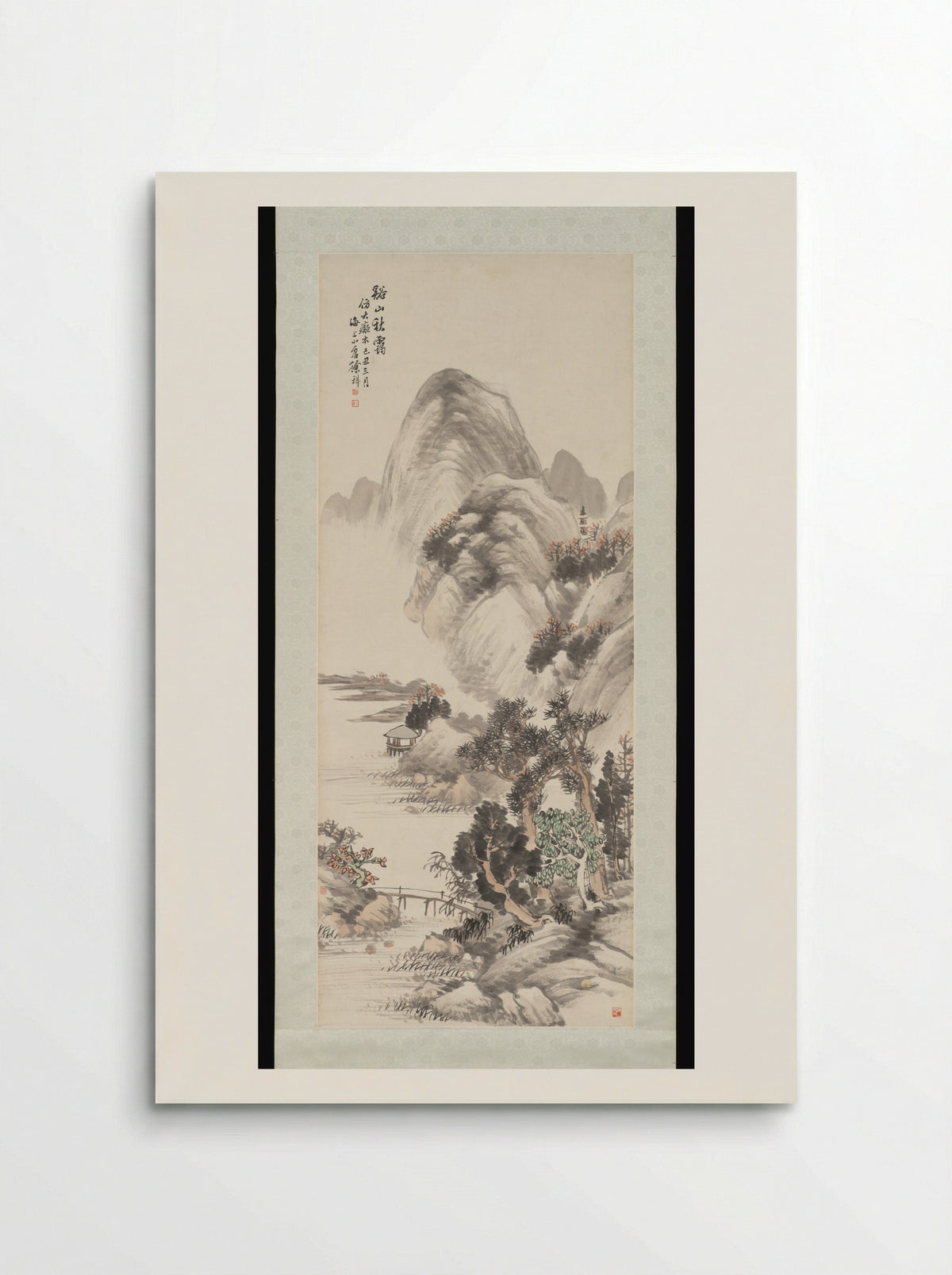 Mountain Landscape with Pavilion - Xu Xiang - Poster