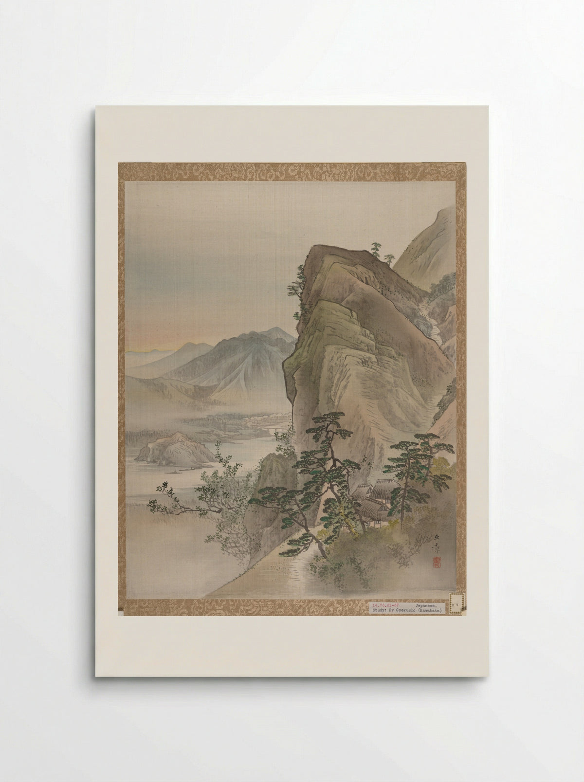 Mountain Landscape with Pine Trees - Kawabata Gyokushō - Poster