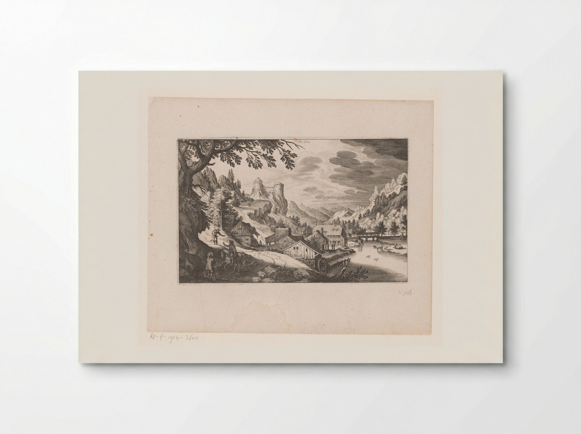 Mountain Landscape with River, Village and Castle - Matthäus Merian the Elder - Poster