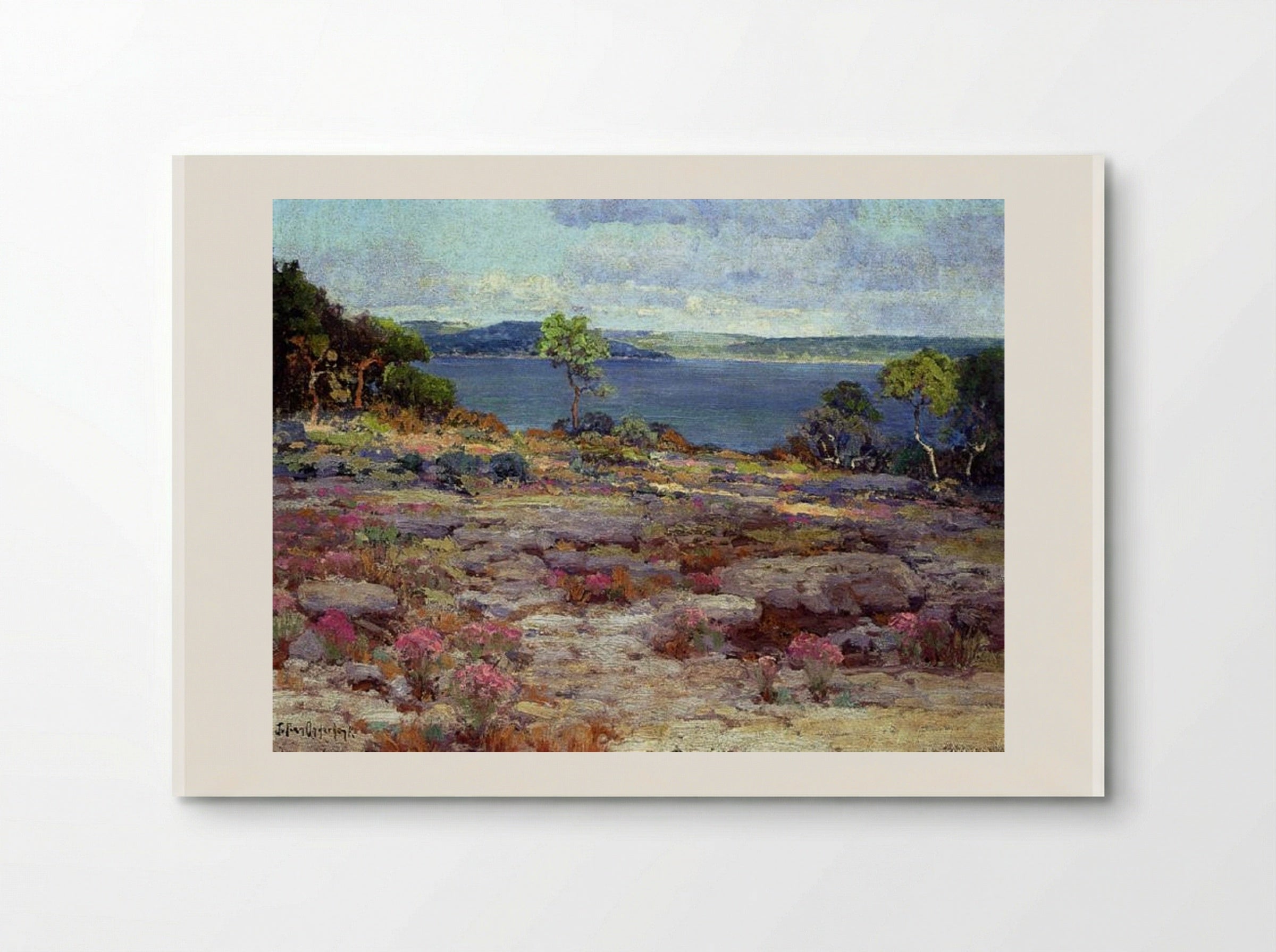 Mountain Pinks in Bloom, Medina Lake, Southwest Texas - Robert Julian Onderdonk - Poster