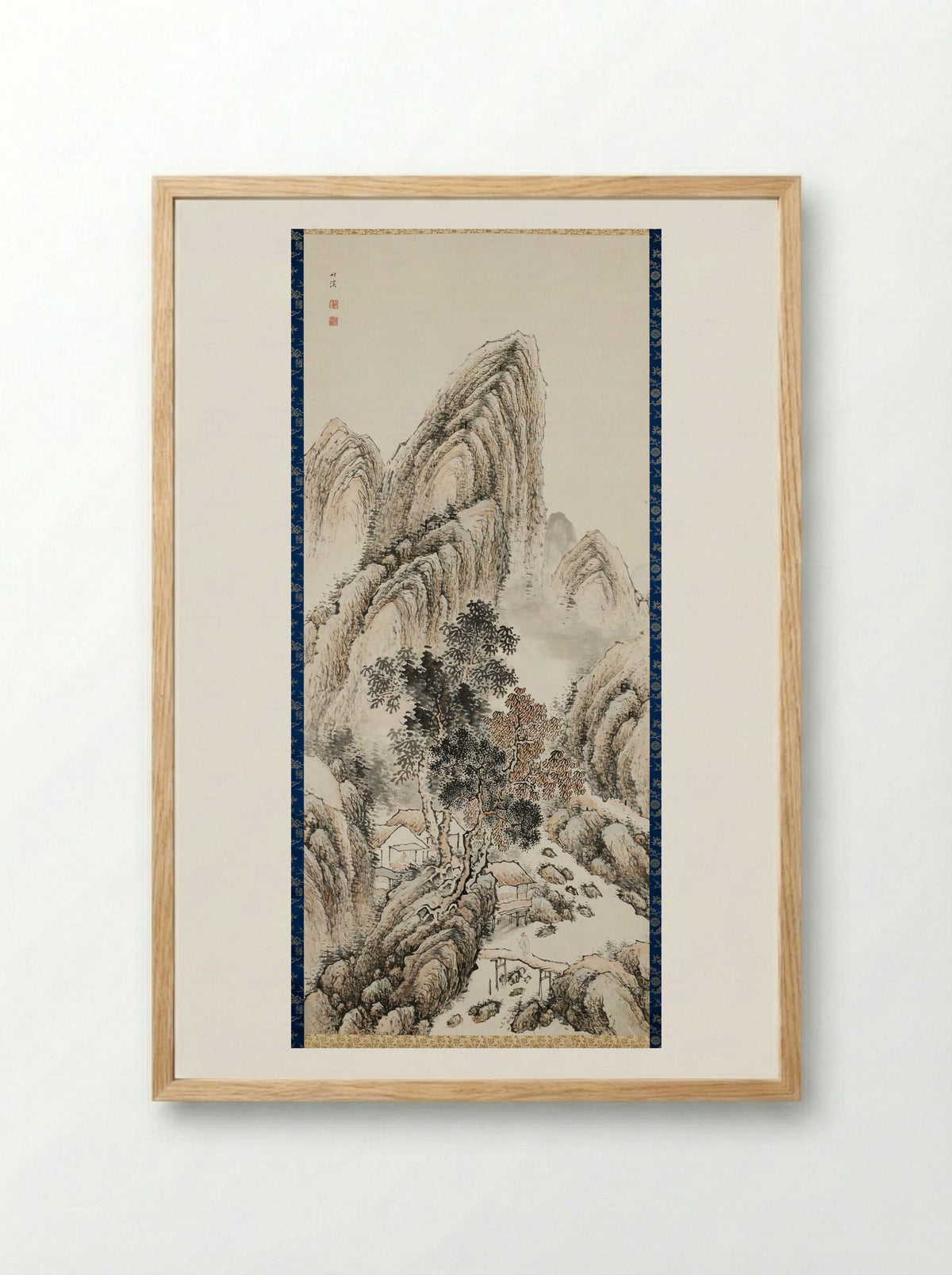 Mountain Retreat in Mist - Nakabayashi Chikkei - Framed Print Wood