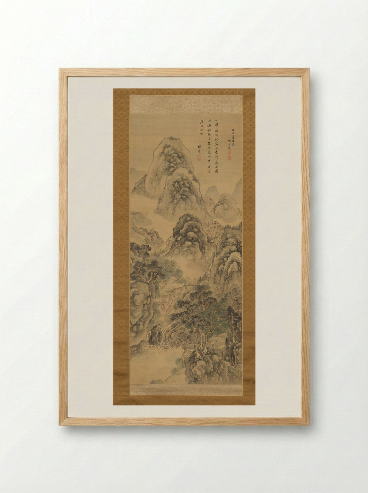 Mountain Retreat in Mist - Aoki Shukuya - Framed Print Wood