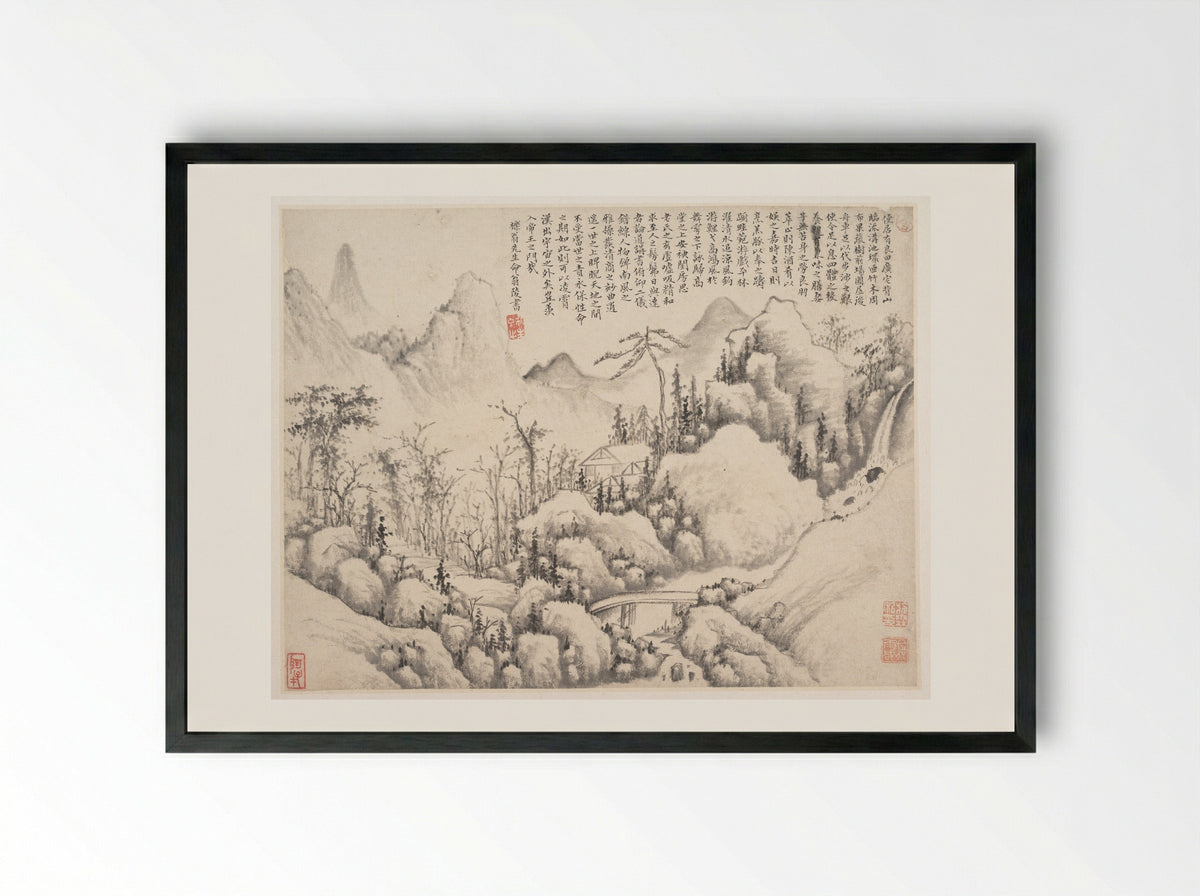Mountain Retreat - Shi Lin - Framed Print Black