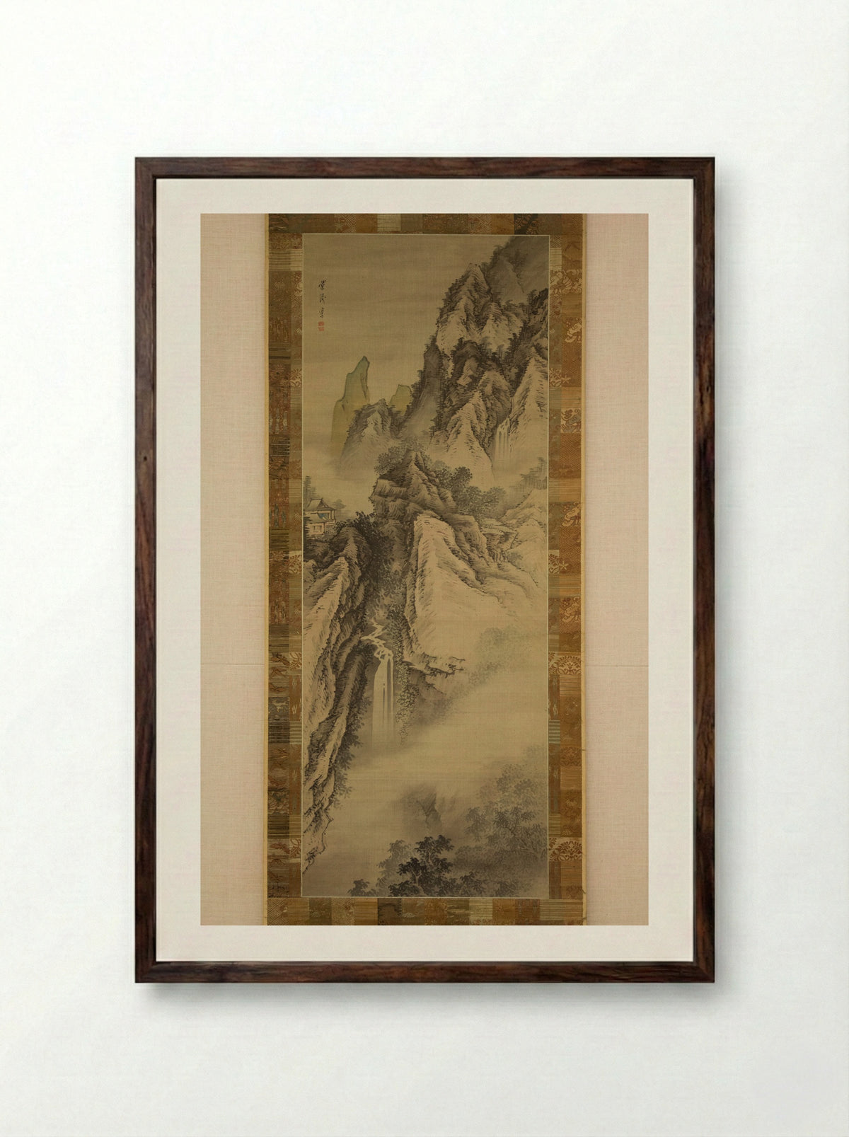Mountain Scenery - Senkaku Toshu - Framed Print Dark Wood