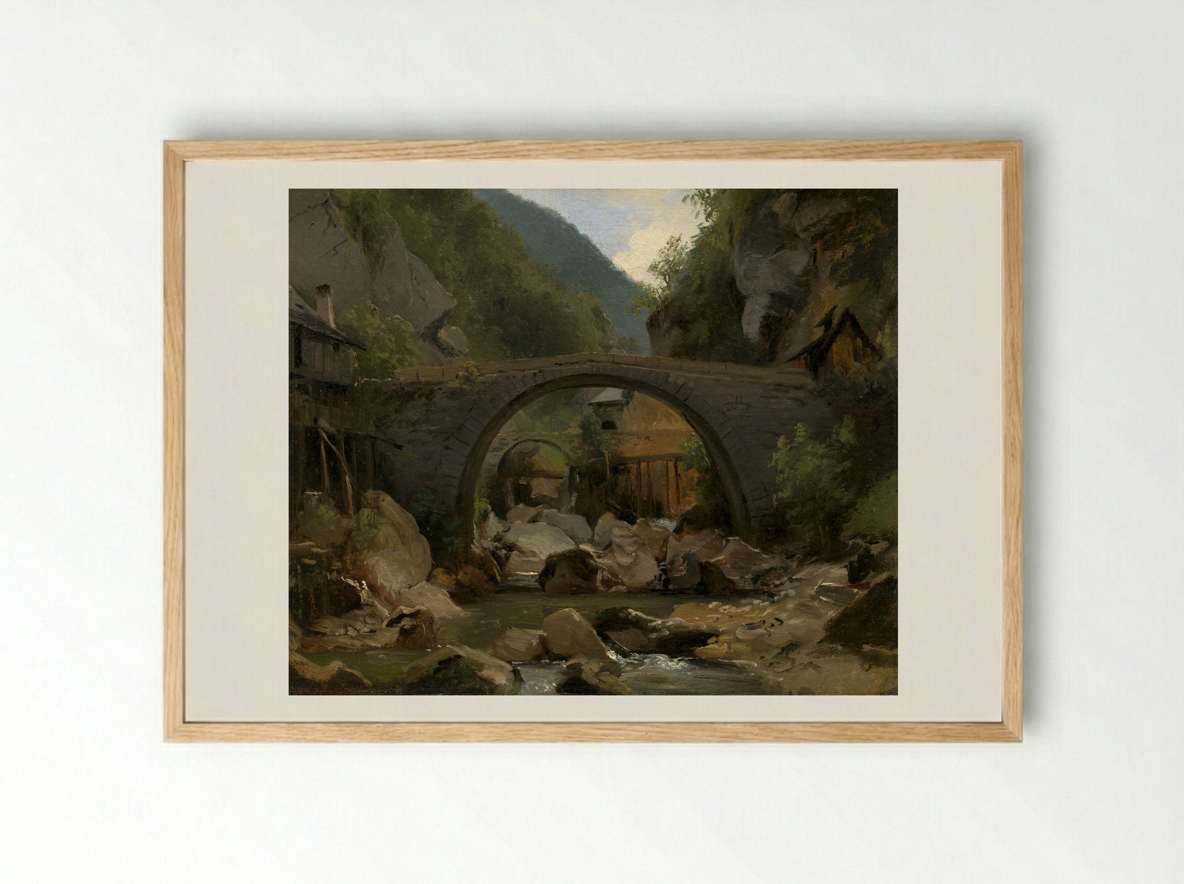 Mountain Stream in the Auvergne - Théodore Rousseau - Framed Print Wood