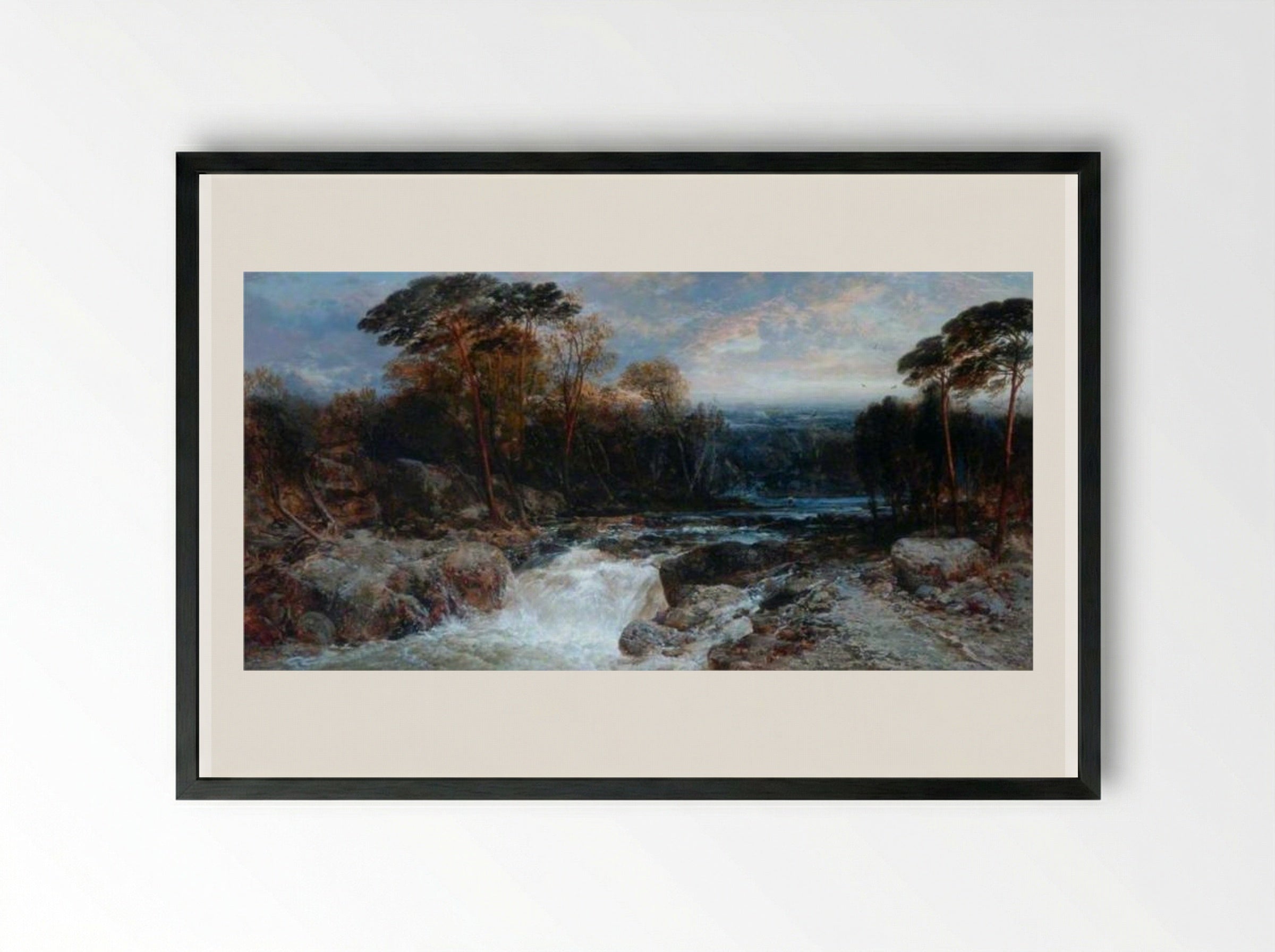 Mountain Torrent - James Webb - Framed Print Black
