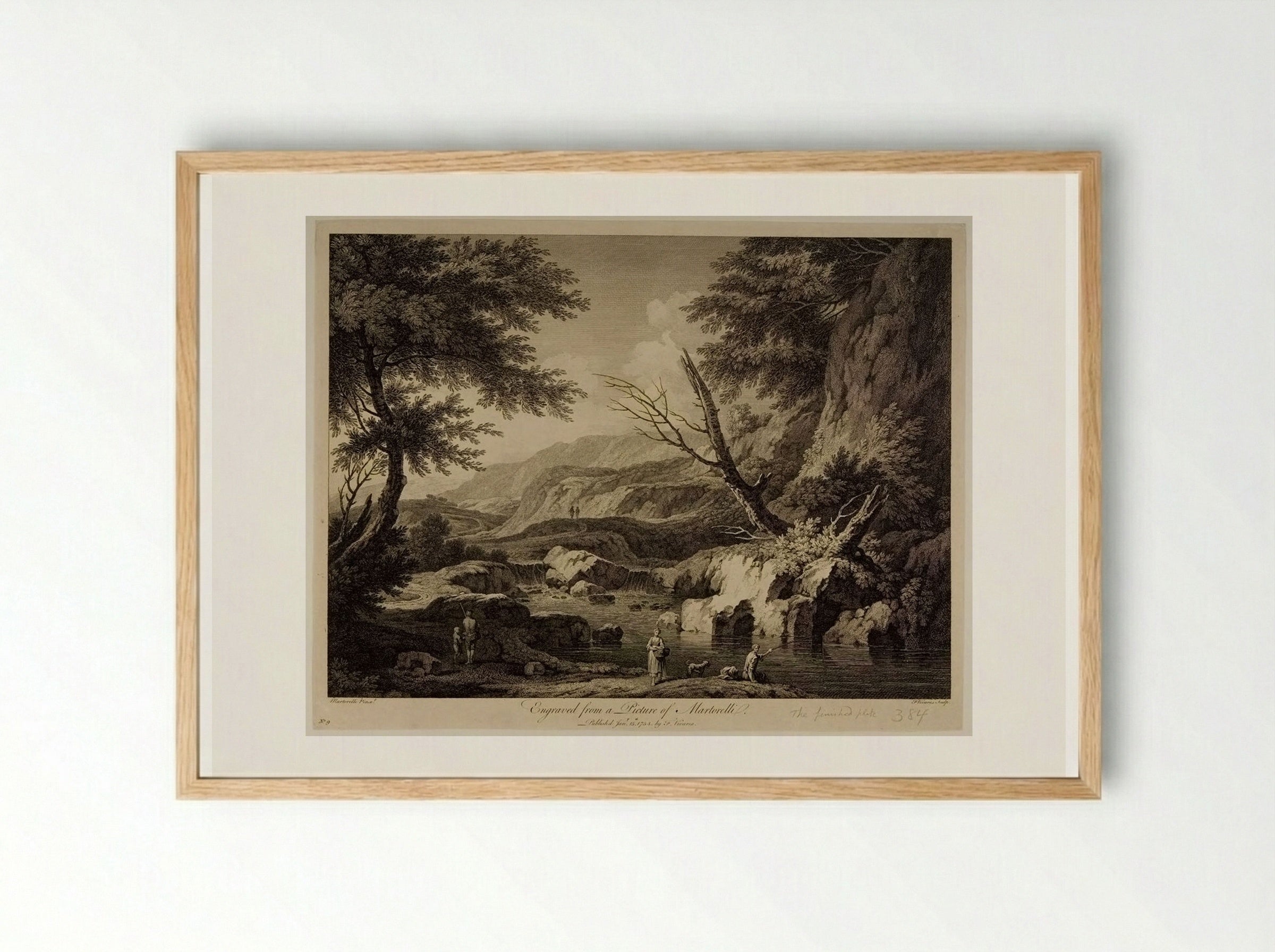 Mountainous Landscape (After Martorelli) - François Vivares - Framed Print Wood