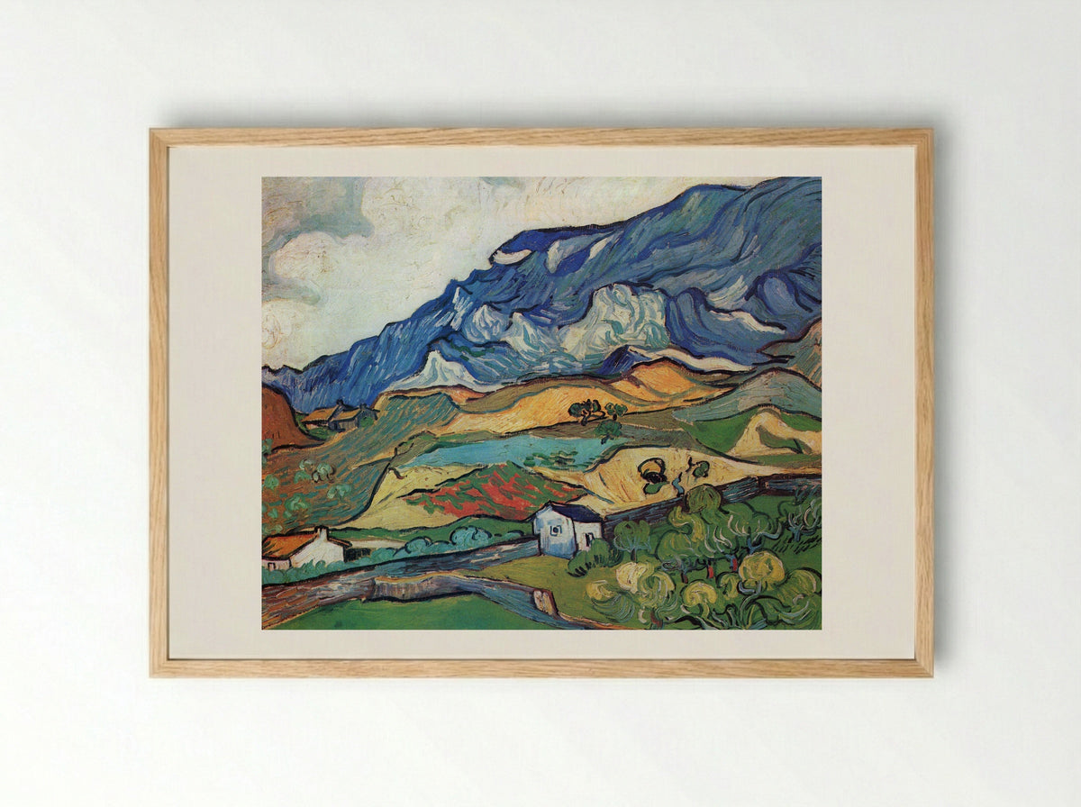 Mountainous Landscape behind Saint-Rémy - Vincent van Gogh - Framed Print Wood