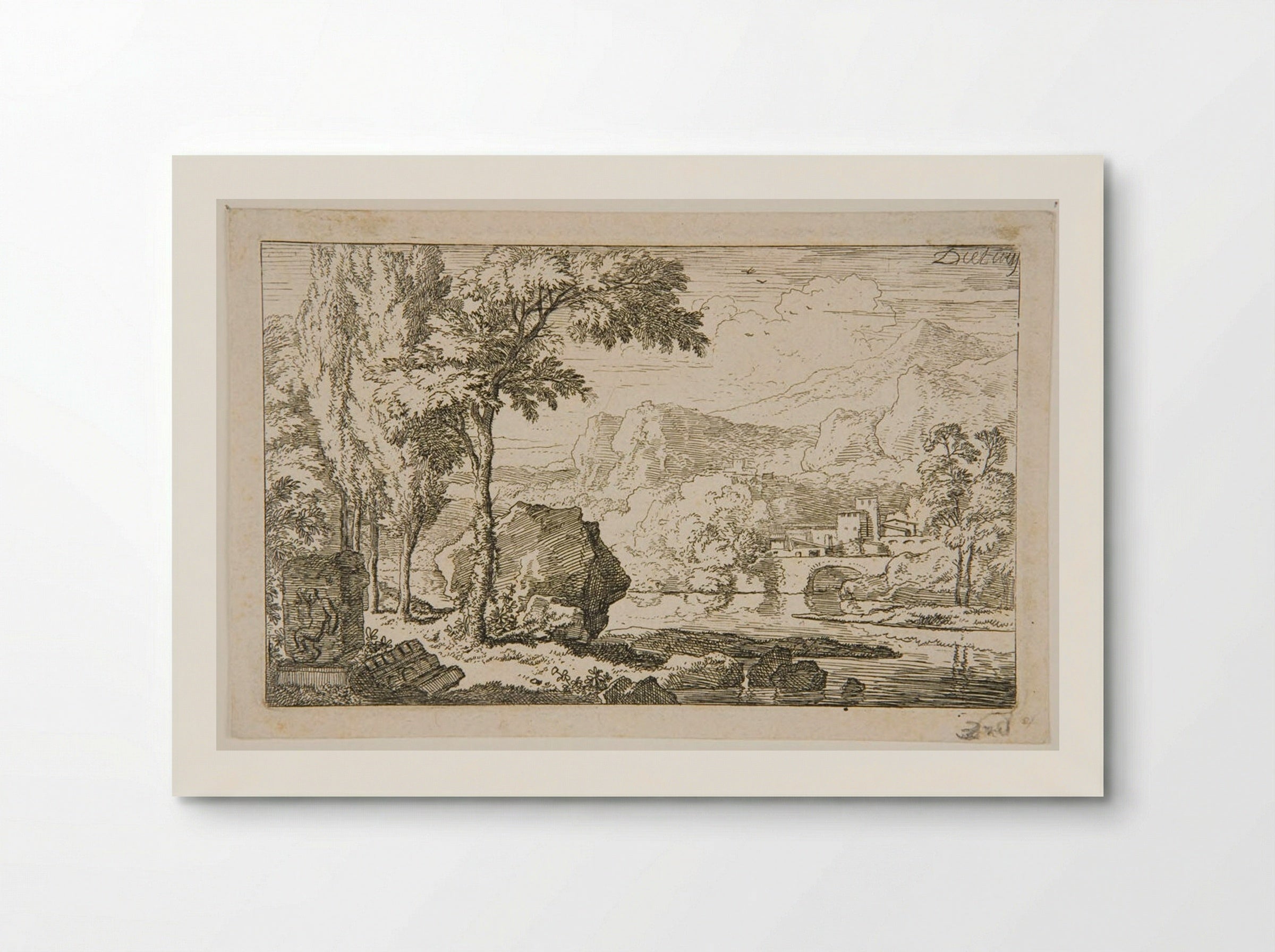 Mountainous Landscape with Bas-Relief - Christian Wilhelm Ernst Dietrich - Poster