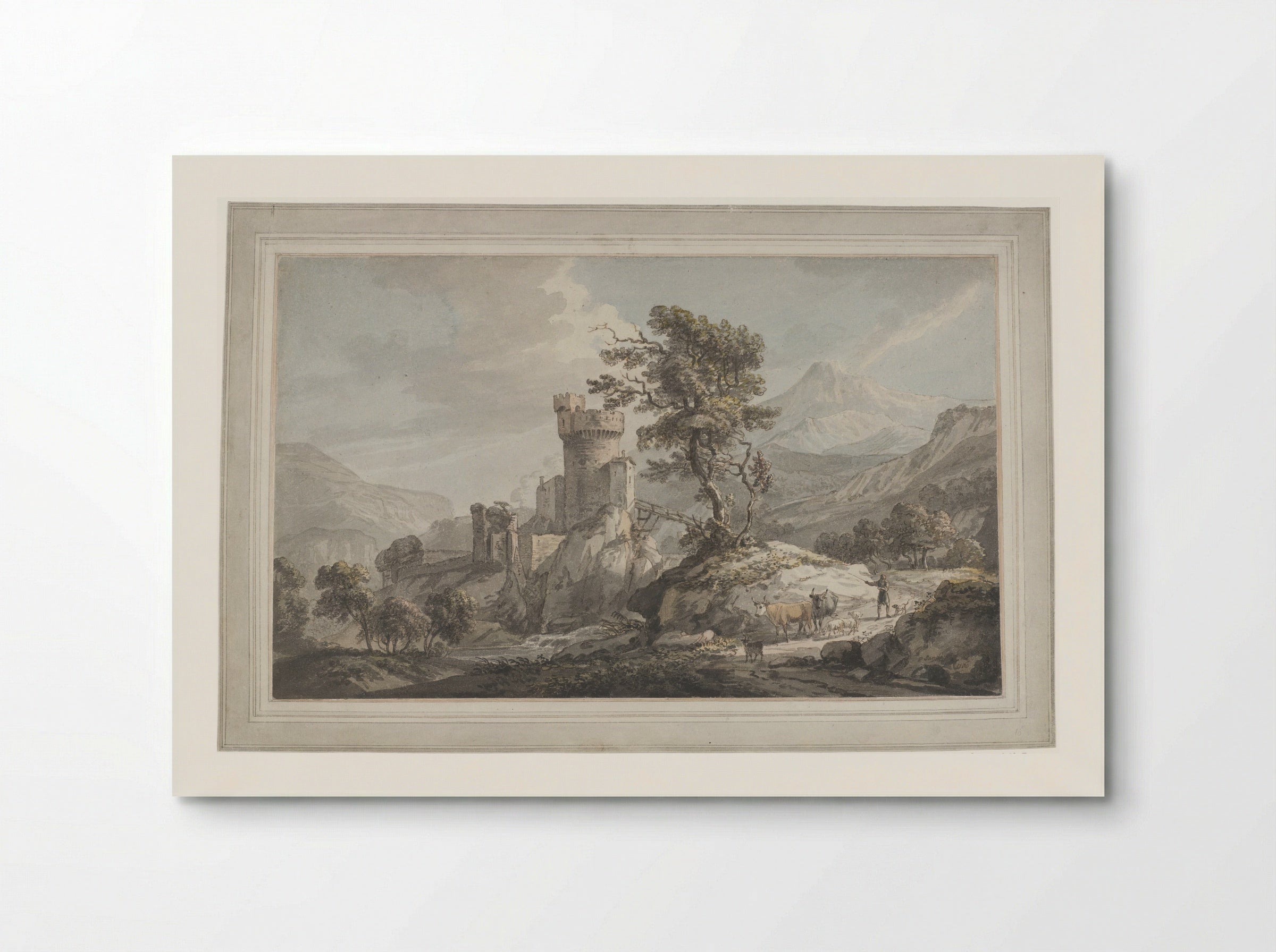 Mountainous Landscape with a Castle - Paul Sandby - Poster