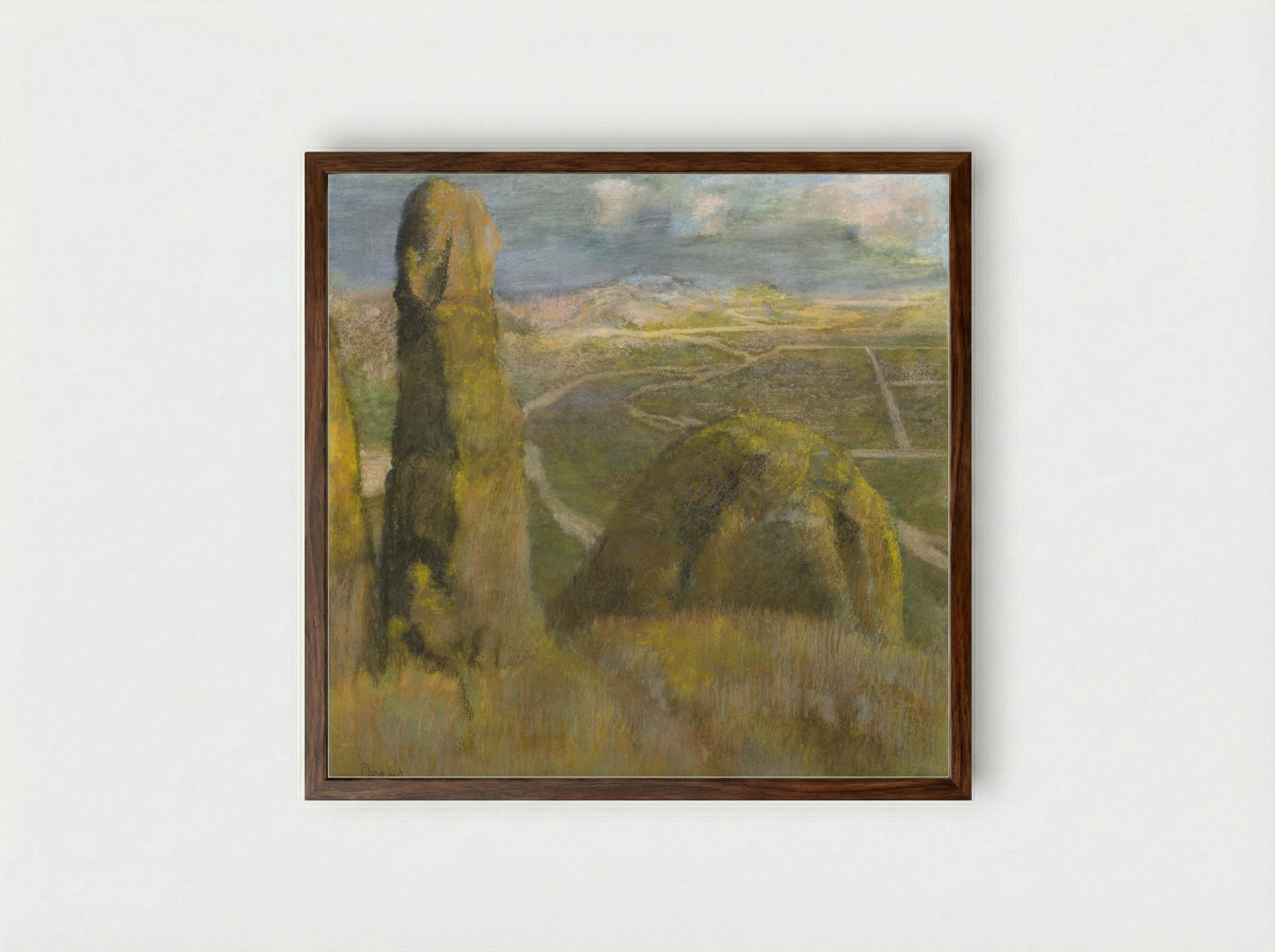 Mountainous Landscape - Hilaire-Germain-Edgar Degas - Framed Print Dark Wood