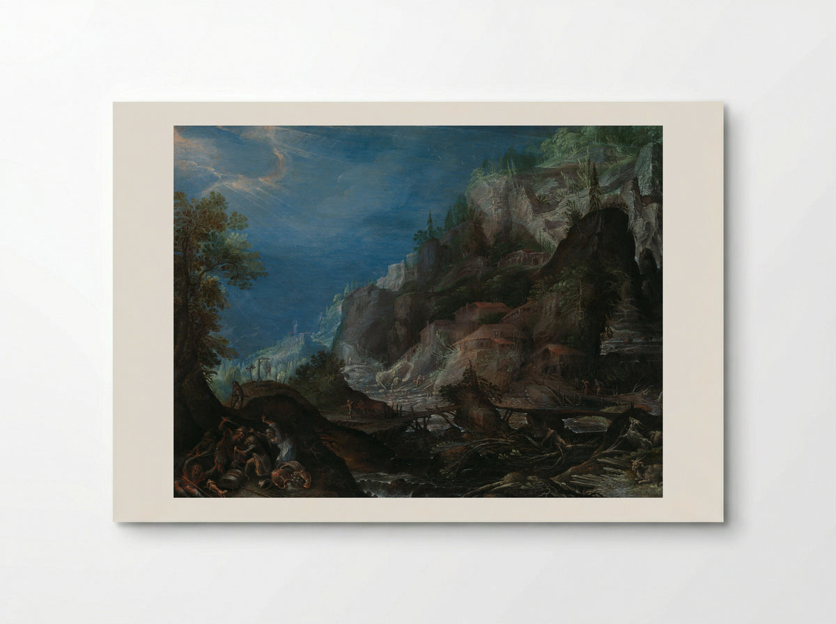 Mountainous Scene with Figures - Frederik van Valckenborch - Poster
