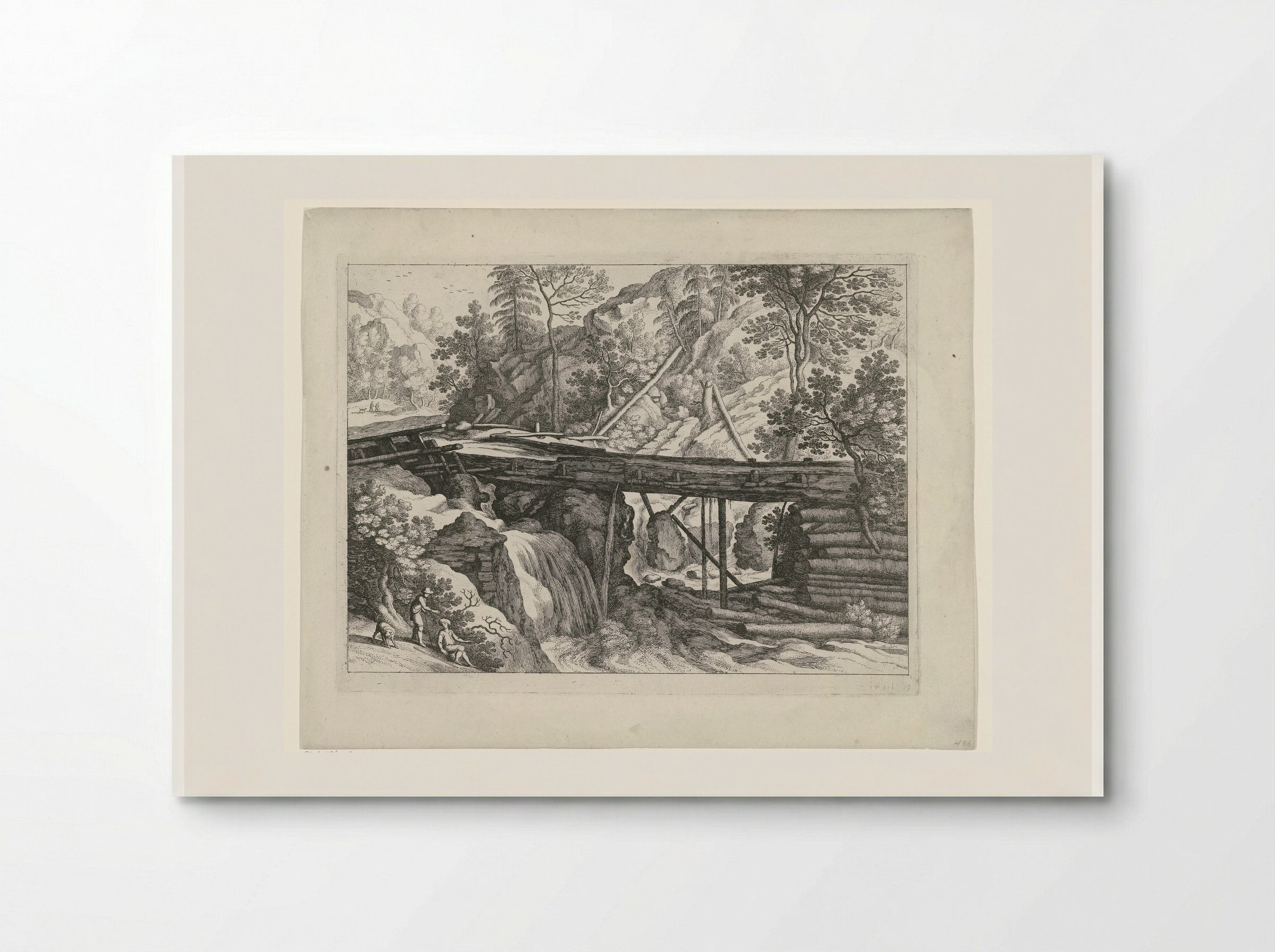 Mountainous Scene with Wooden Aqueduct - Guilliam van Nieulandt (II) - Poster