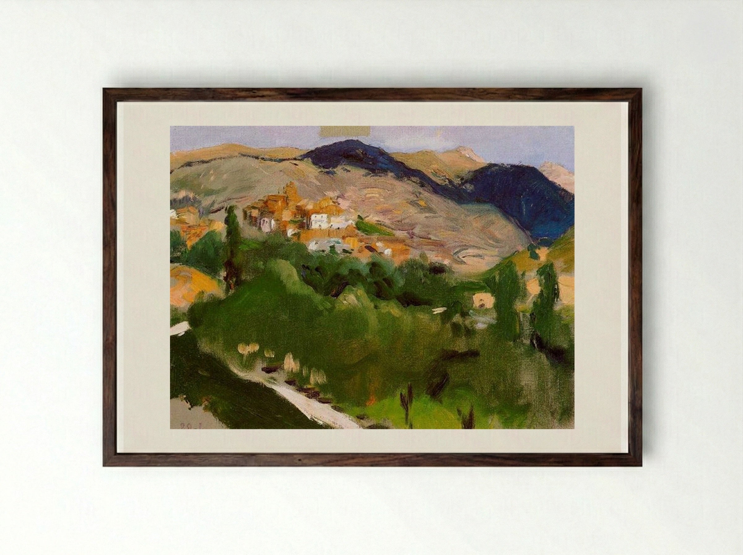 Mountains at Jaca - Joaquín Sorolla - Framed Print Dark Wood