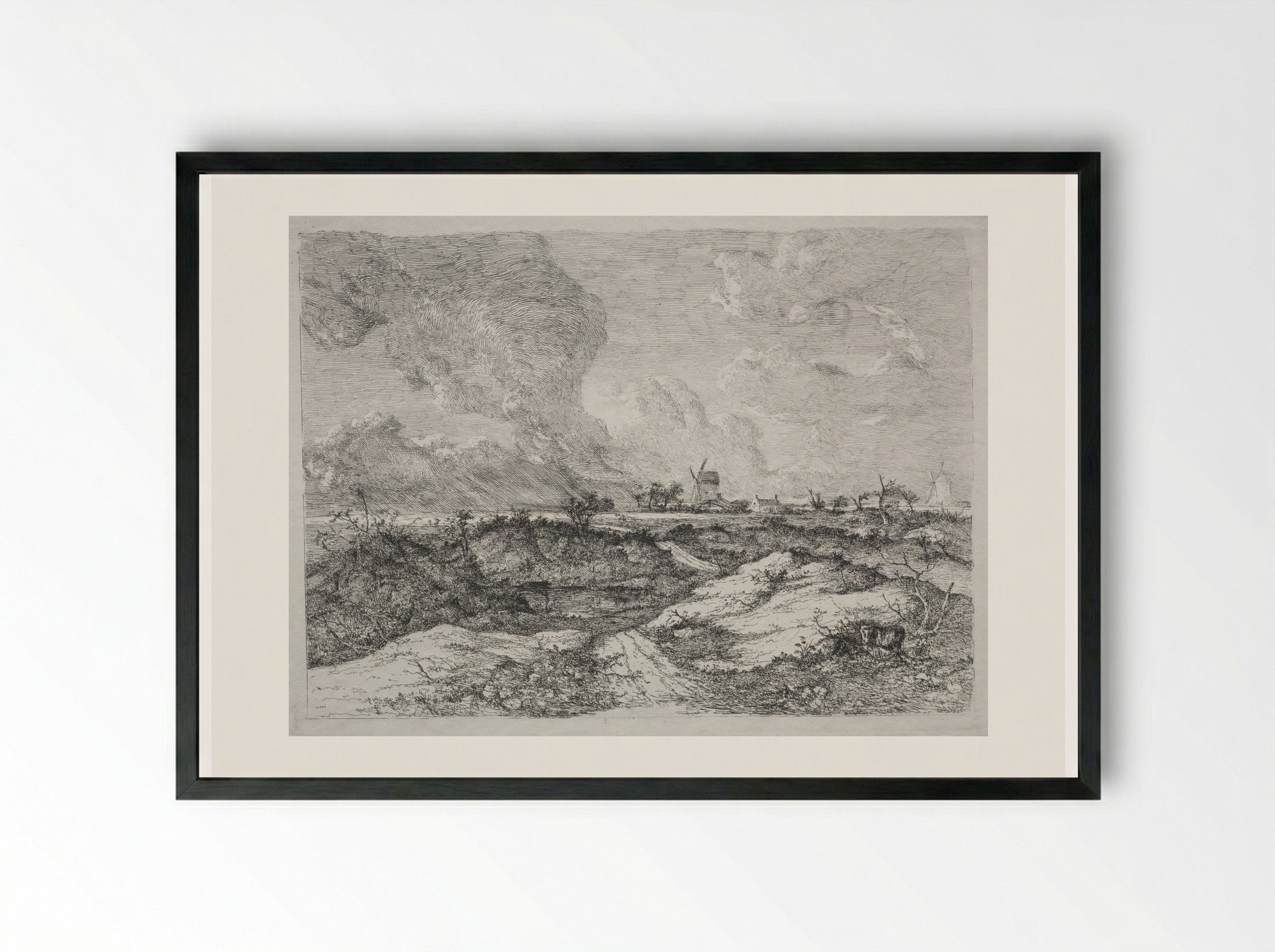 Mousehold Heath, Norwich - John Crome - Framed Print Black