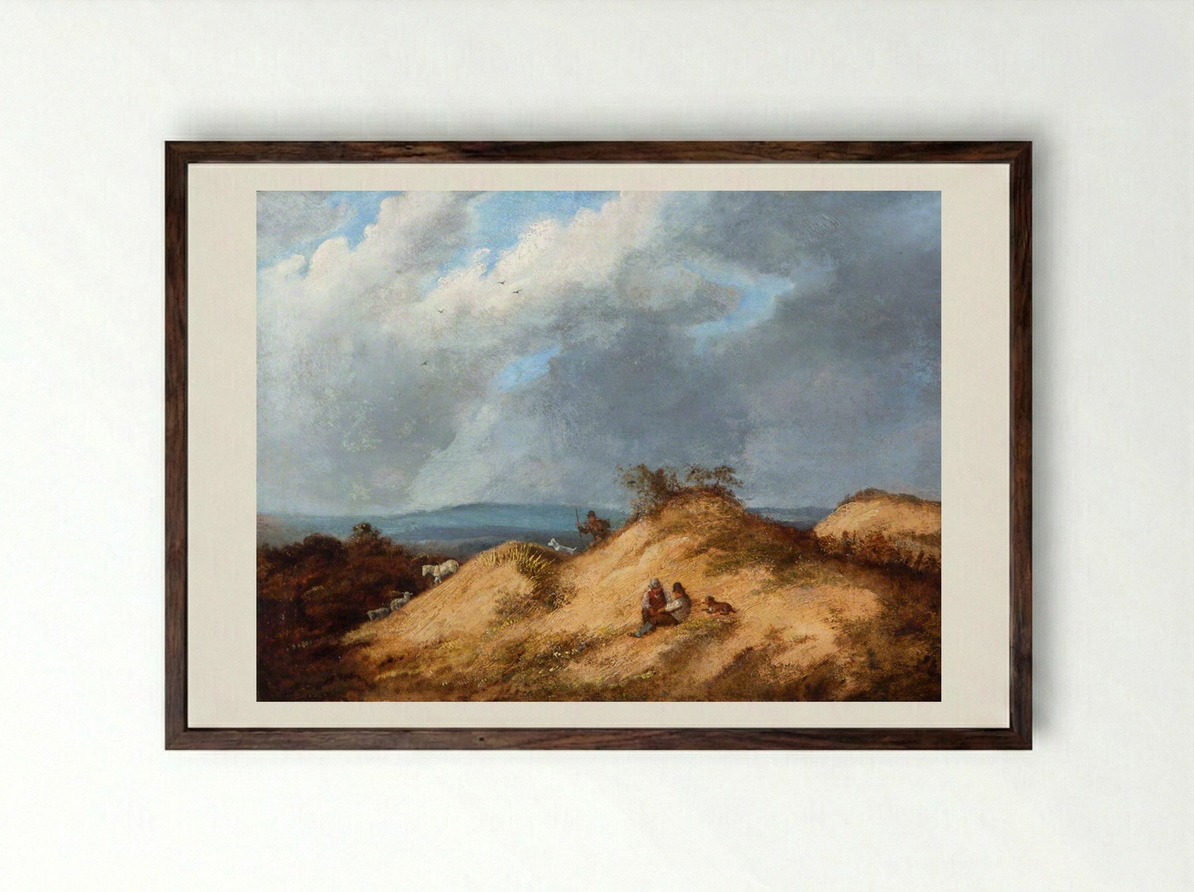 Mousehold Heath - John Crome - Framed Print Dark Wood