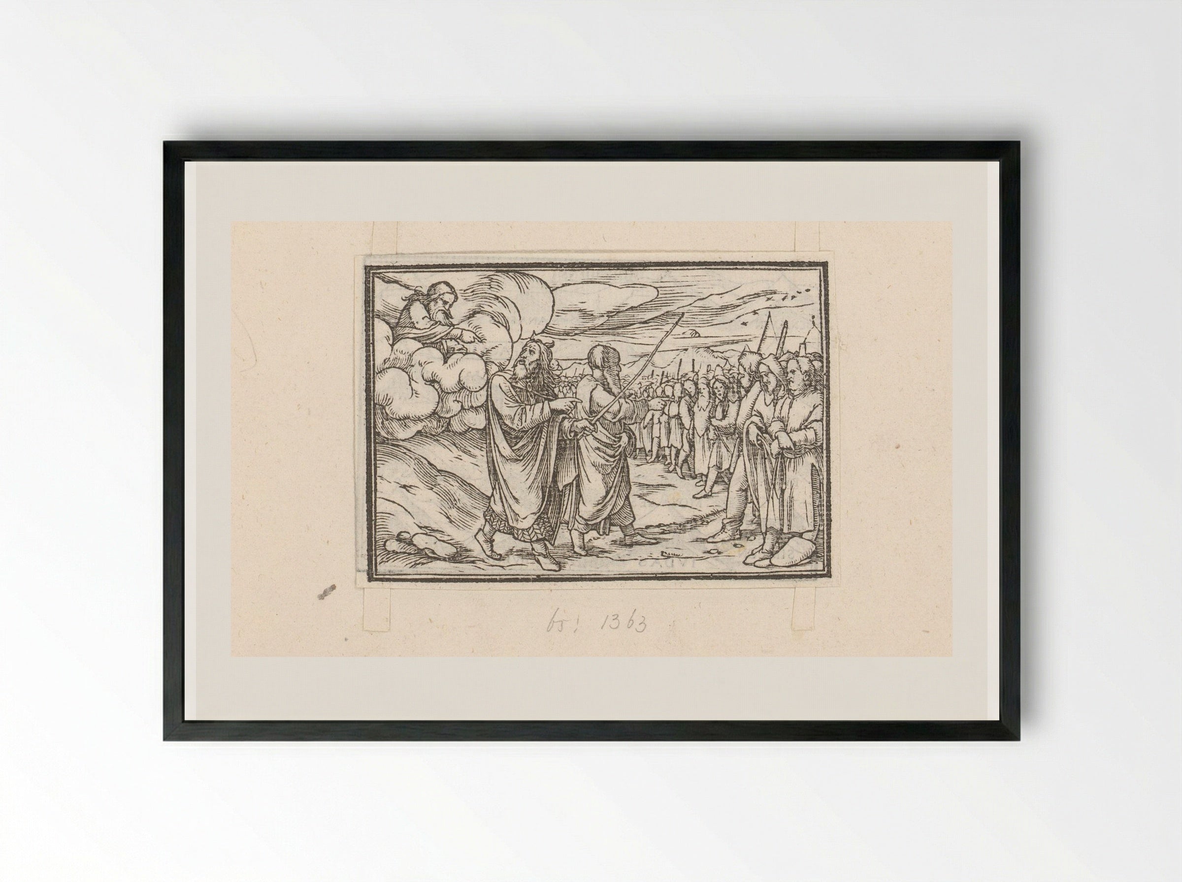 Mozes en Aäron tellen de Israëlieten - Veit Rudolf Specklin - Framed Print Black