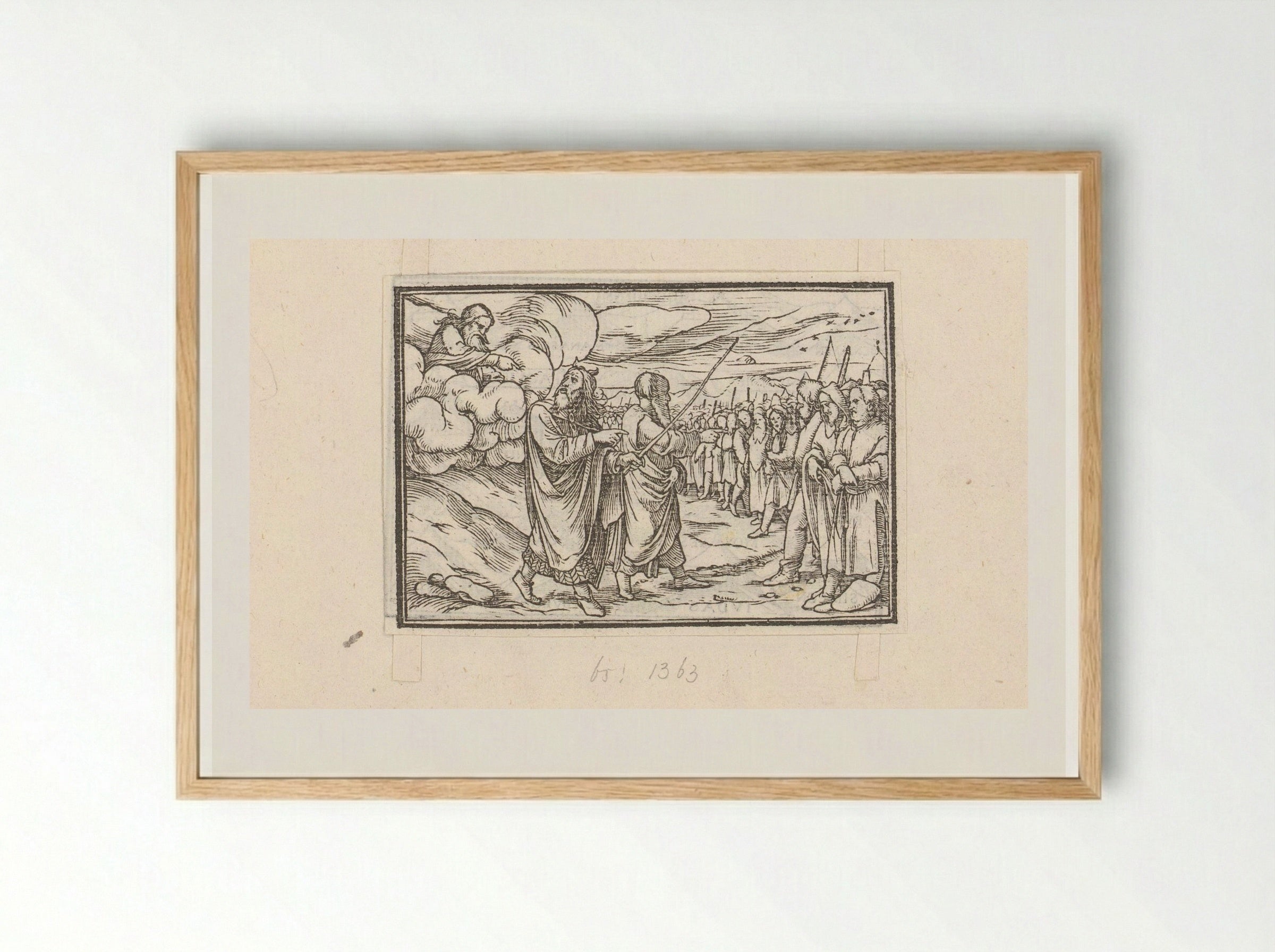 Mozes en Aäron tellen de Israëlieten - Veit Rudolf Specklin - Framed Print Wood