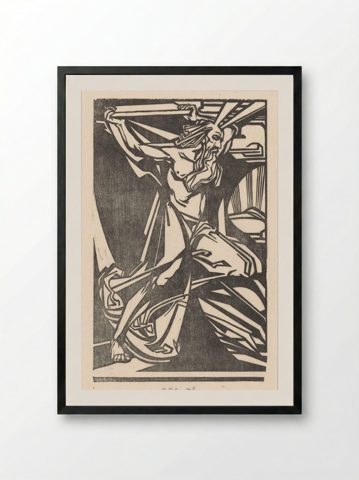 Mozes met de tafelen der wet - Johannes Josephus Aarts - Framed Print Black