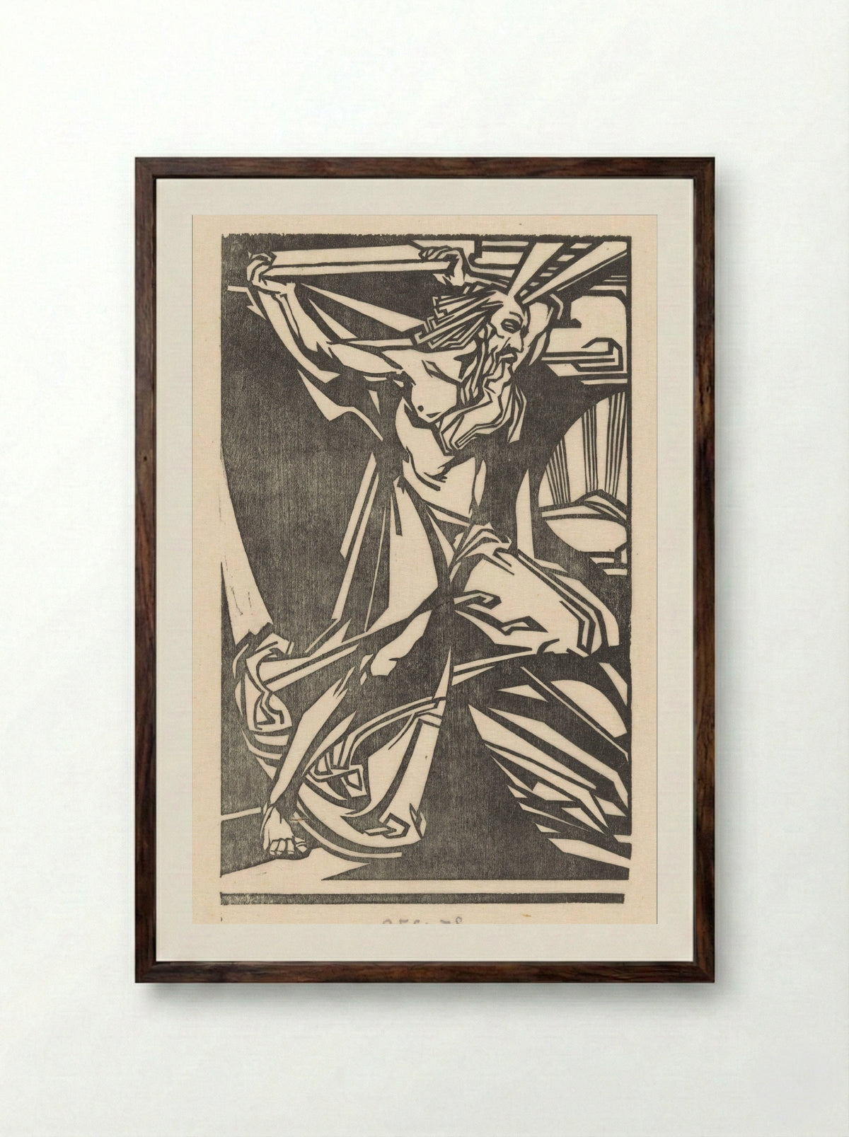 Mozes met de tafelen der wet - Johannes Josephus Aarts - Framed Print Dark Wood