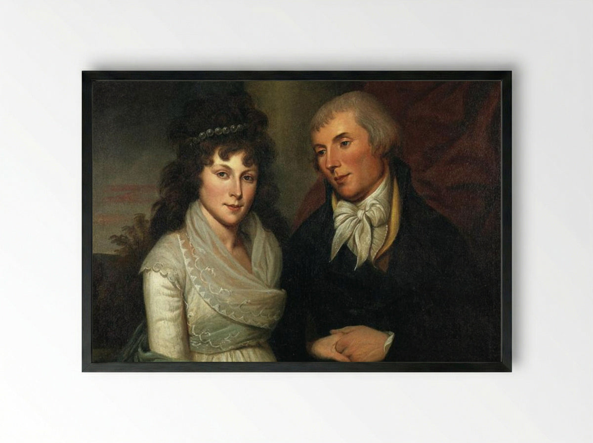Mr. and Mrs. Alexander Robinson - Charles Willson Peale - Framed Print Black