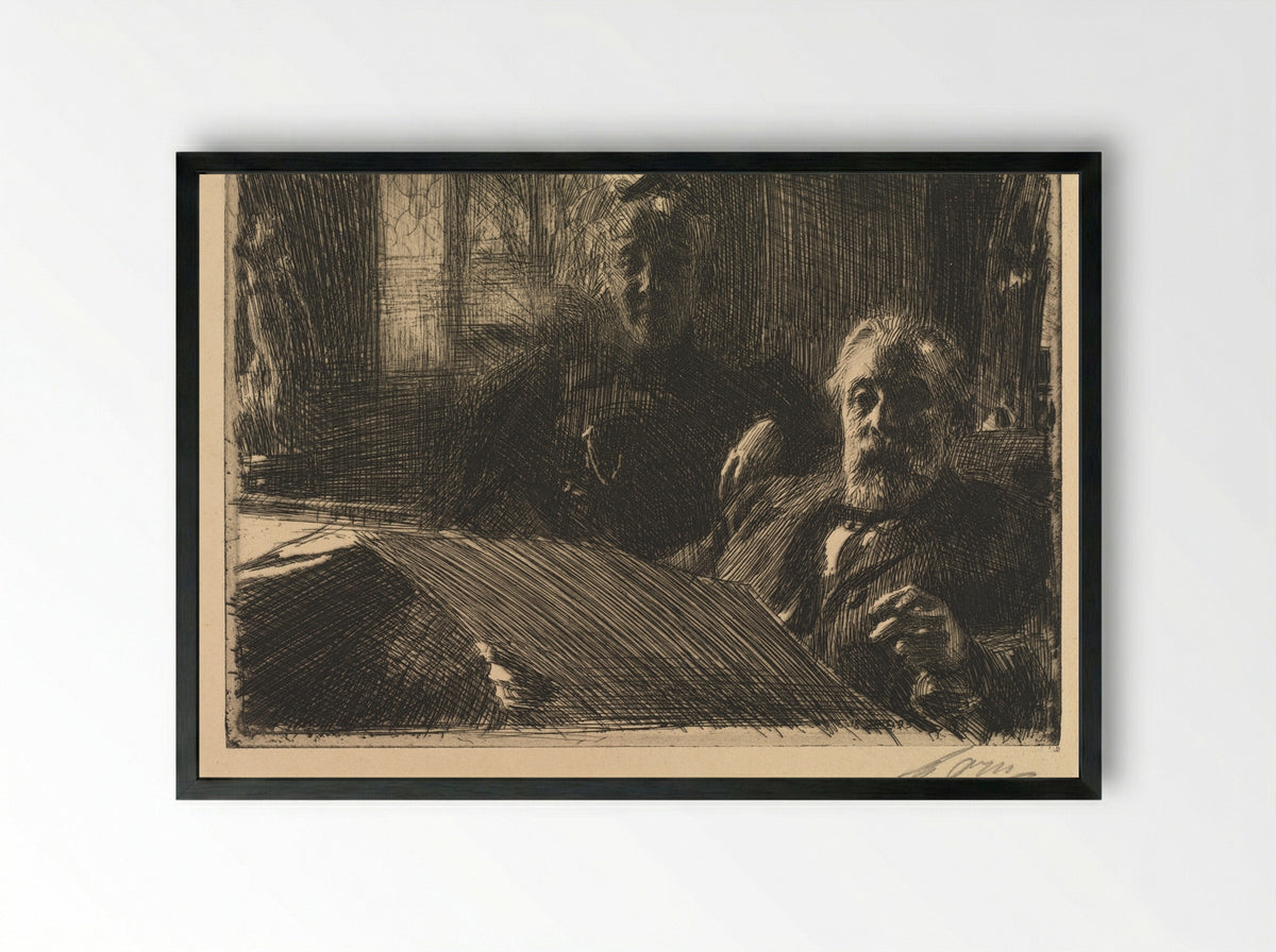 Mr. and Mrs. Fürstenberg - Anders Zorn - Framed Print Black