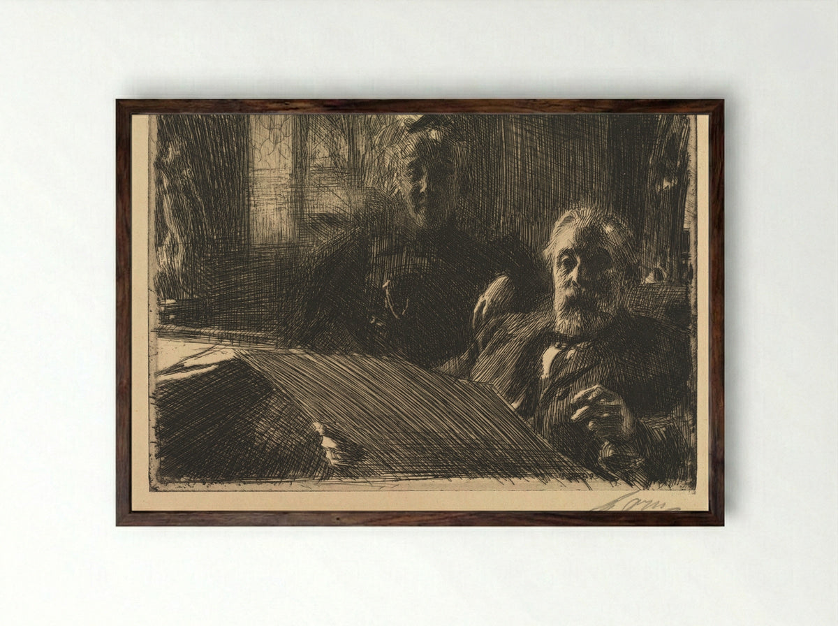 Mr. and Mrs. Fürstenberg - Anders Zorn - Framed Print Dark Wood