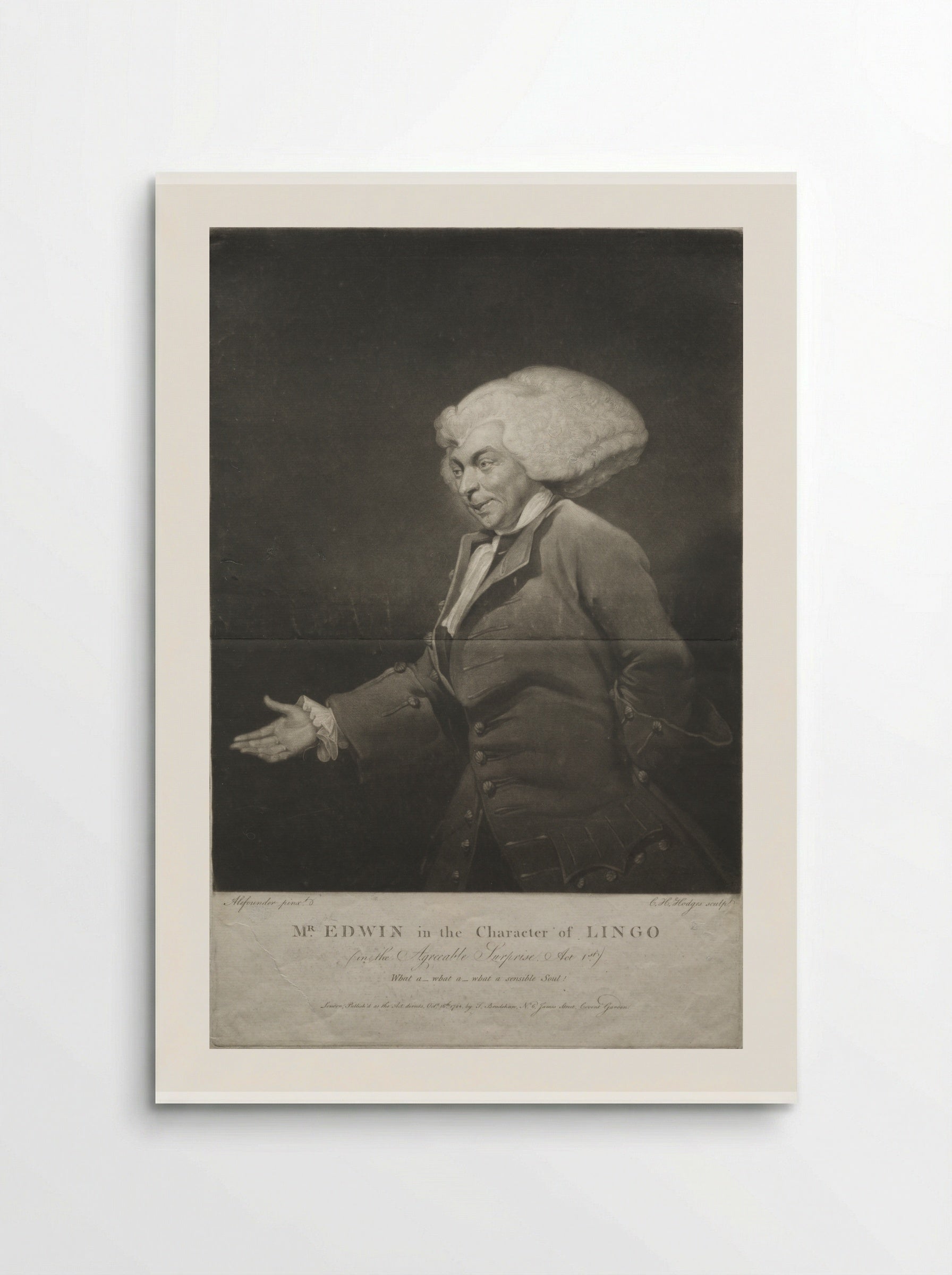 Mr. Edwin in the Character of Lingo - Charles Howard Hodges - Poster