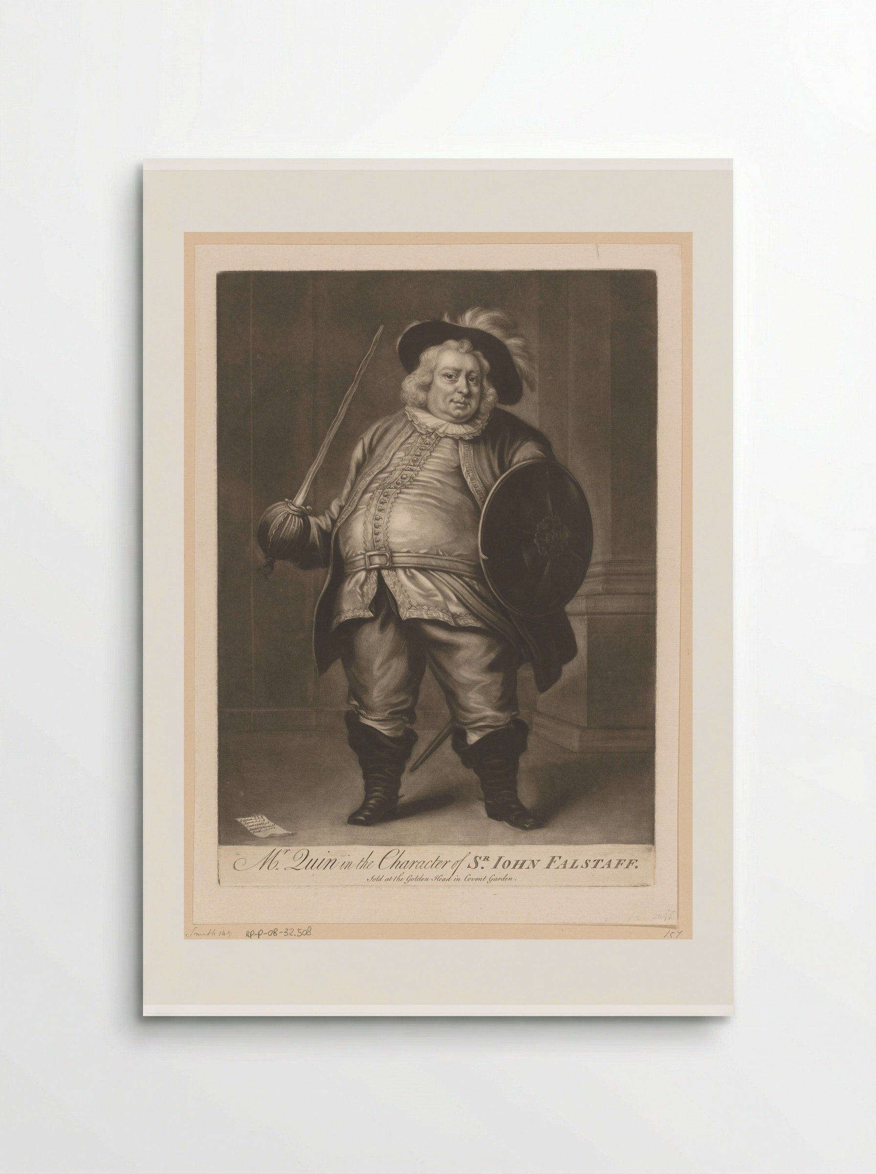 Mr. Quin in the Character of Sir John Falstaff - James McArdell - Poster