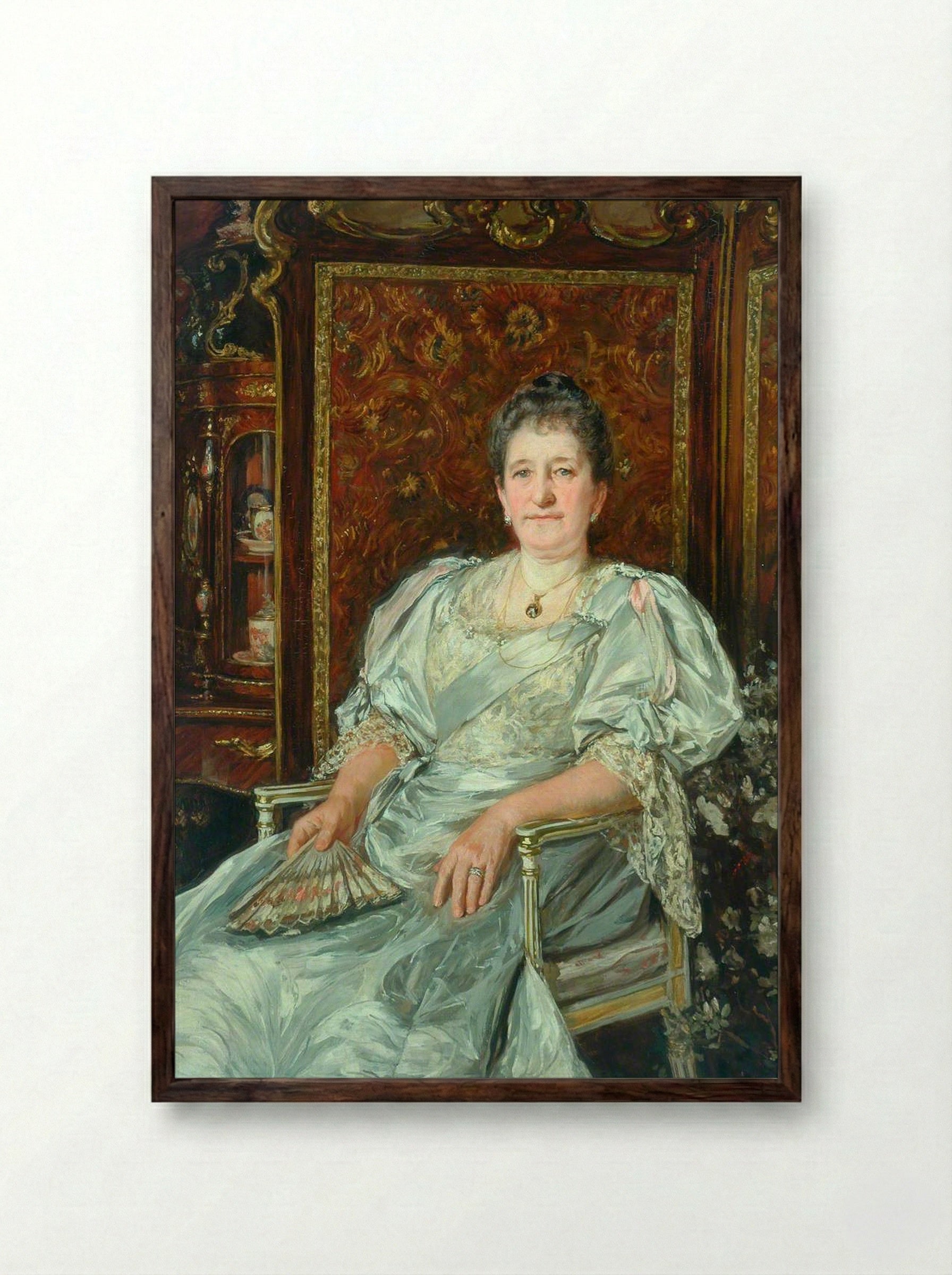 Mrs Alfred Illingworth - James Charles - Framed Print Dark Wood
