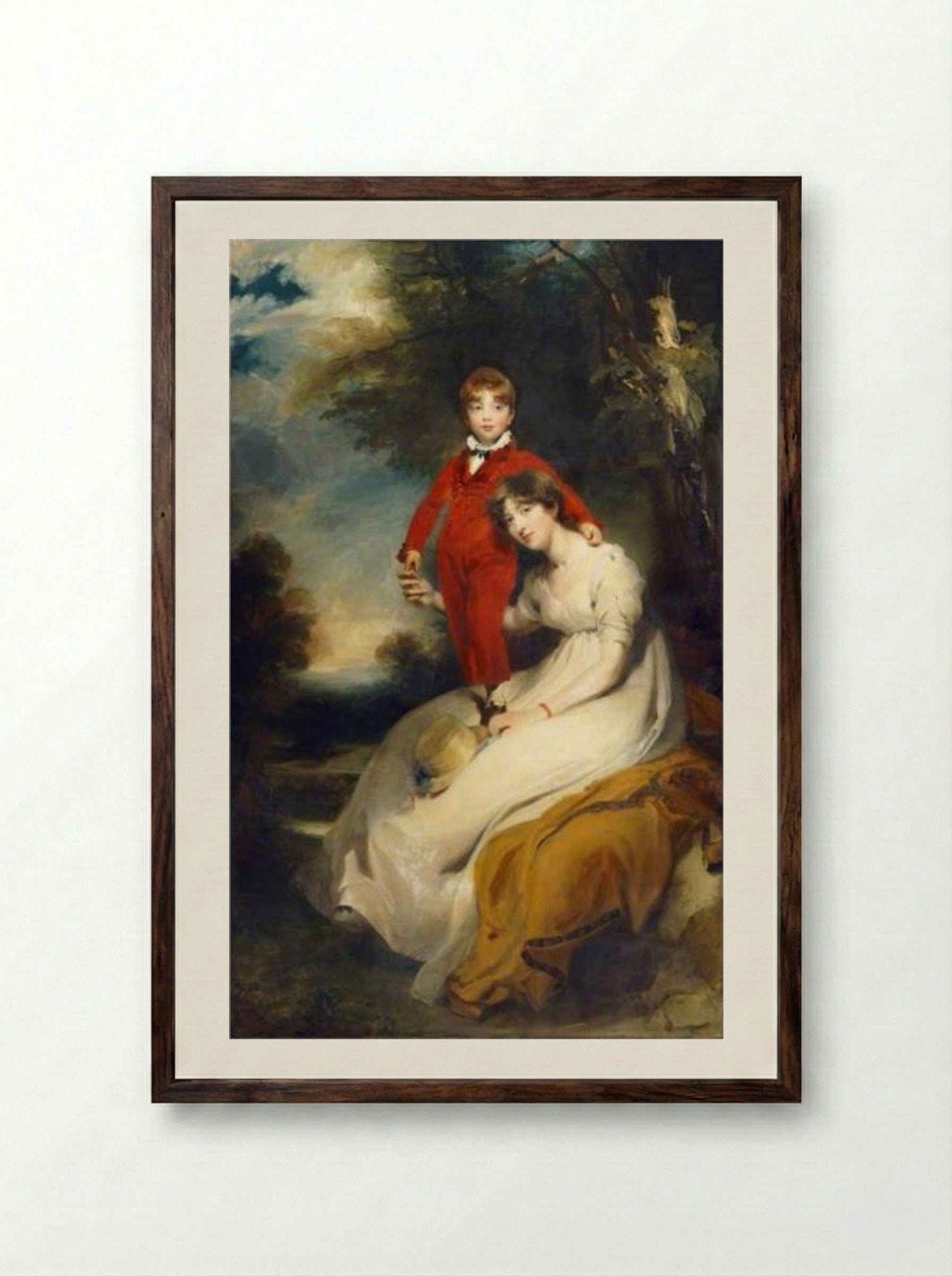 Mrs Charles Thellusson, née Sabine Robarts, and Her Son, Charles Thellusson - Sir Thomas Lawrence - Framed Print Dark Wood