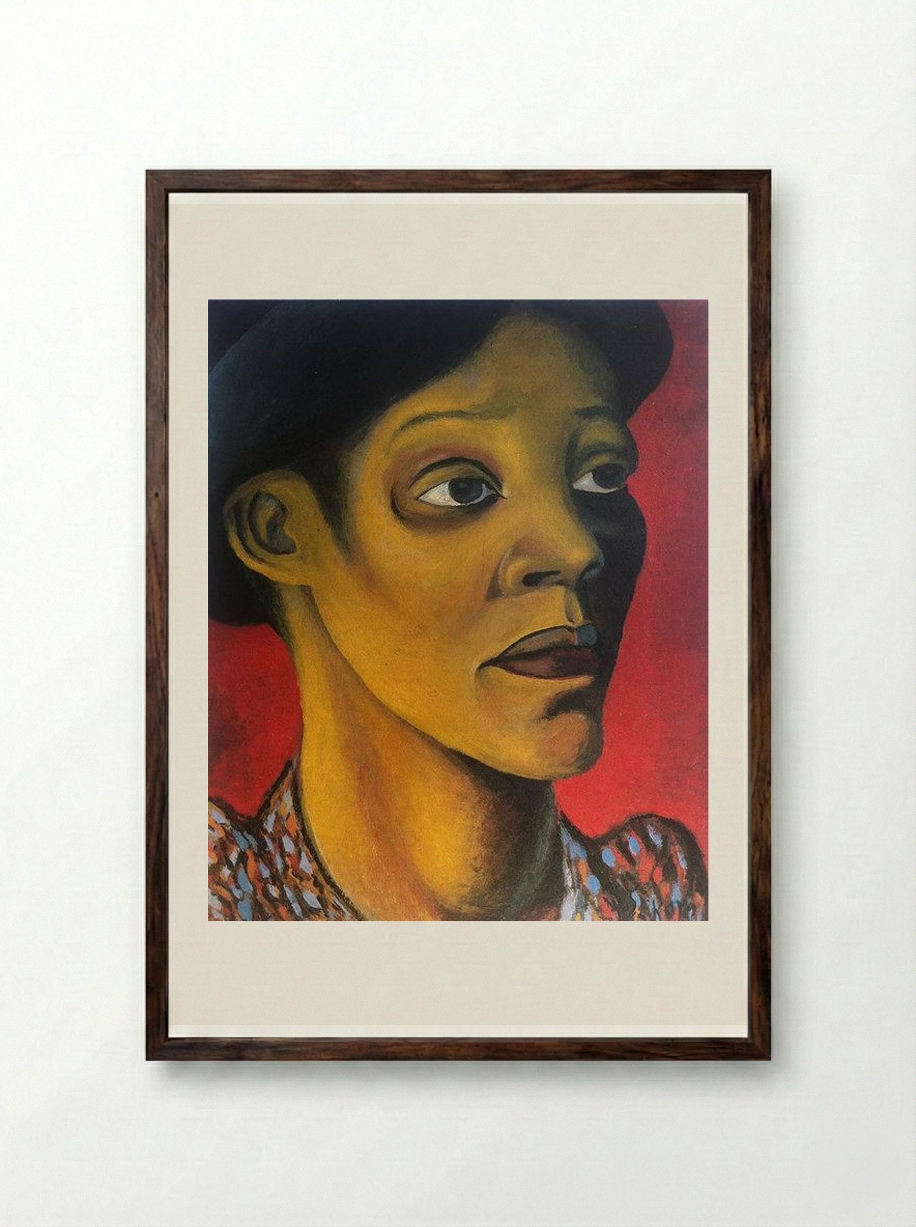 Mrs M D Sekoto - Gerard Sekoto - Framed Print Dark Wood