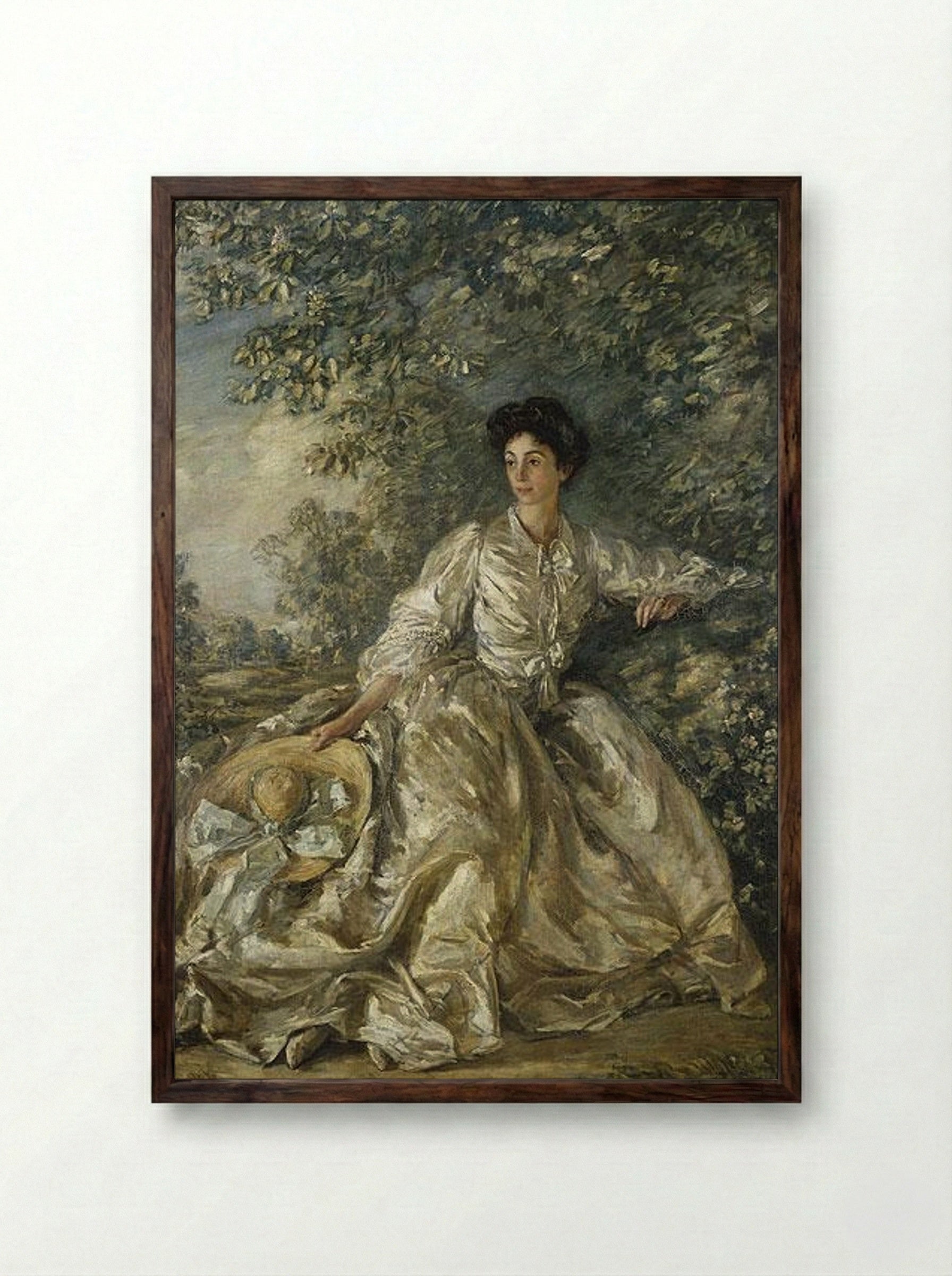 Mrs Violet M. Hammersley - Philip Wilson Steer - Framed Print Dark Wood