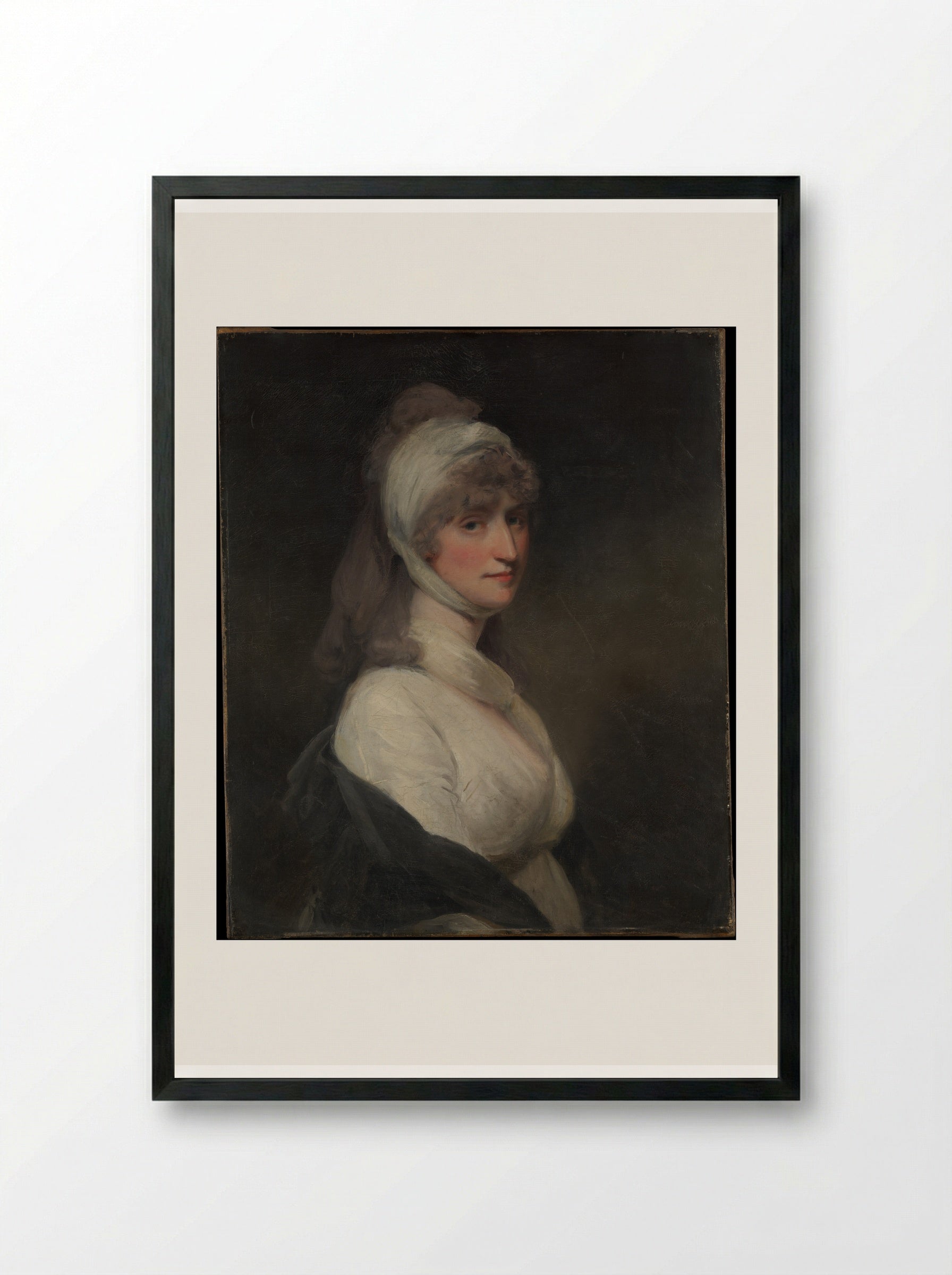 Mrs. Thomas Pechell (Charlotte Clavering) - John Hoppner - Framed Print Black