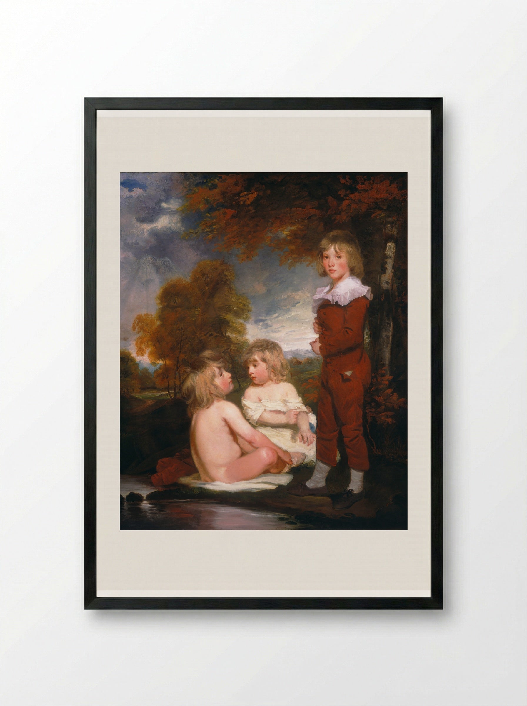 Mrs. John Garden and Her Children - John Hoppner - Framed Print Black