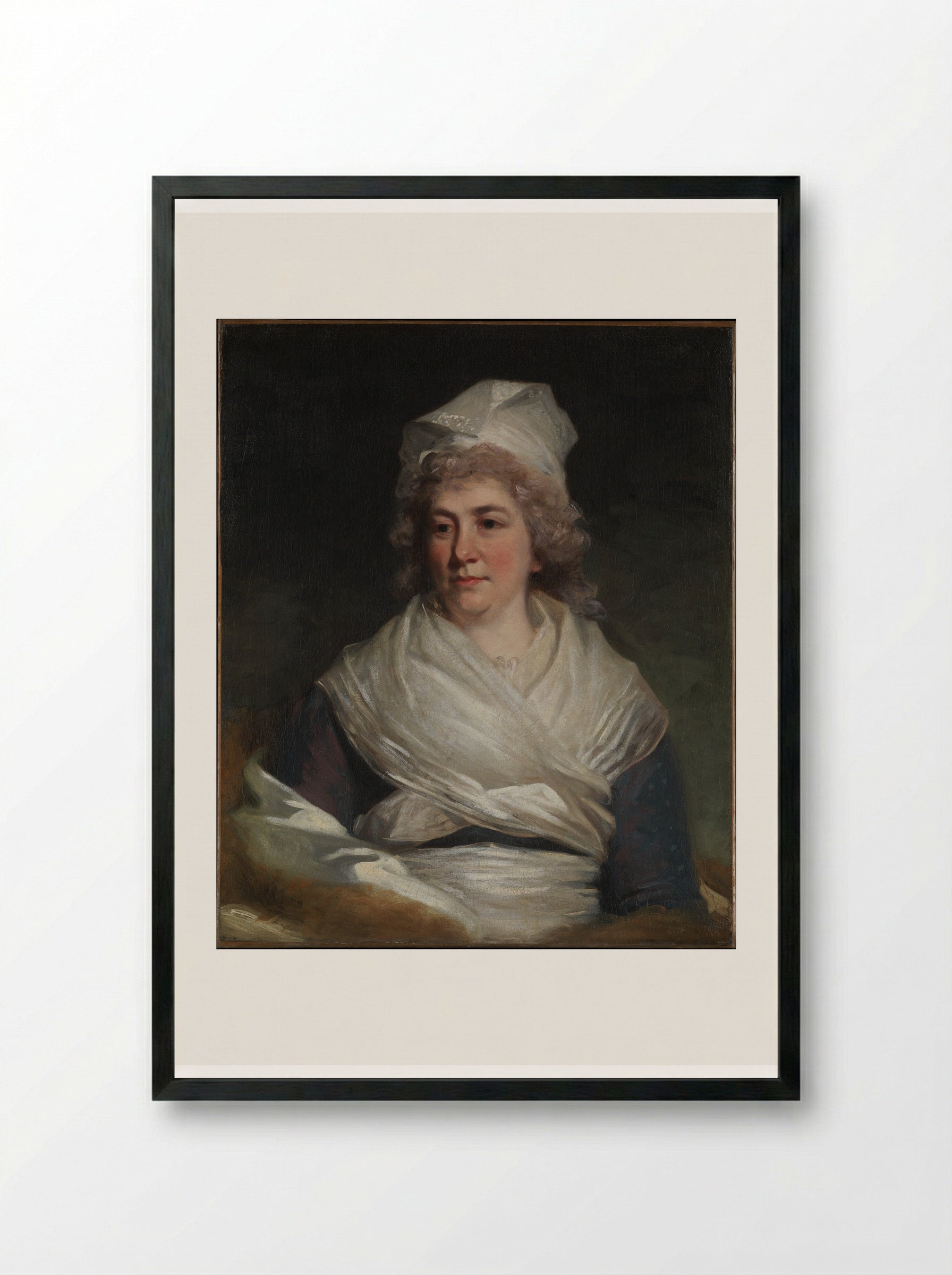 Mrs. Richard Bache (Sarah Franklin) - John Hoppner - Framed Print Black