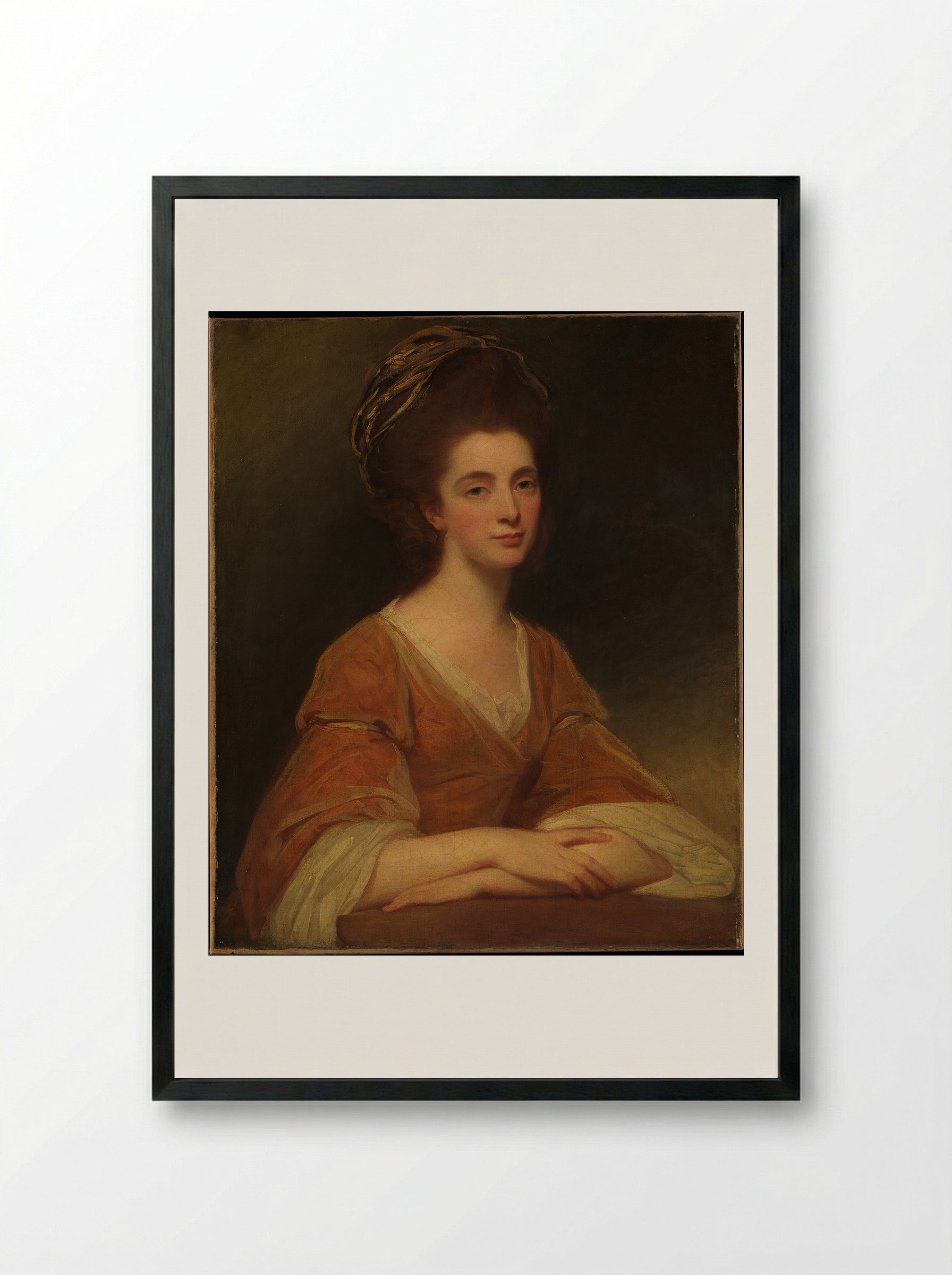 Mrs. Charles Frederick (Martha Rigden) - George Romney - Framed Print Black