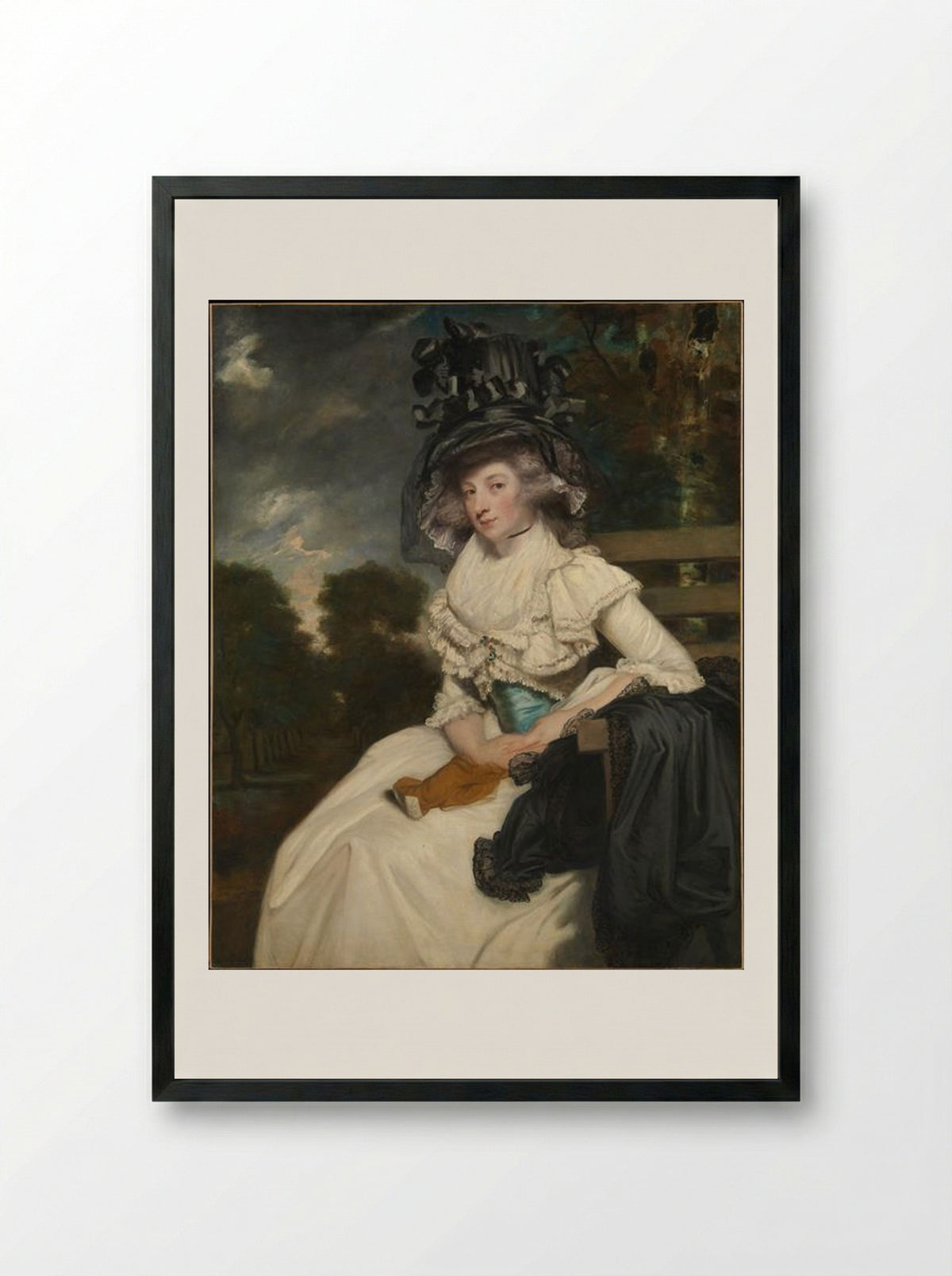 Mrs. Lewis Thomas Watson (Mary Elizabeth Milles) - Sir Joshua Reynolds - Framed Print Black