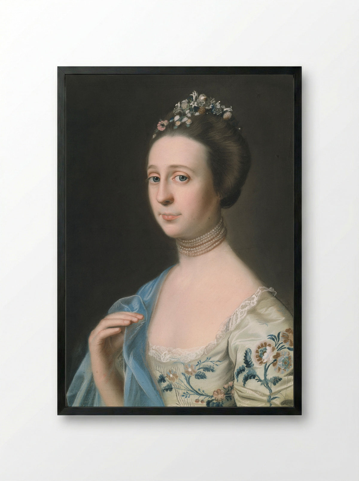Mrs. Henry Hill (Anna Barrett) - John Singleton Copley - Framed Print Black