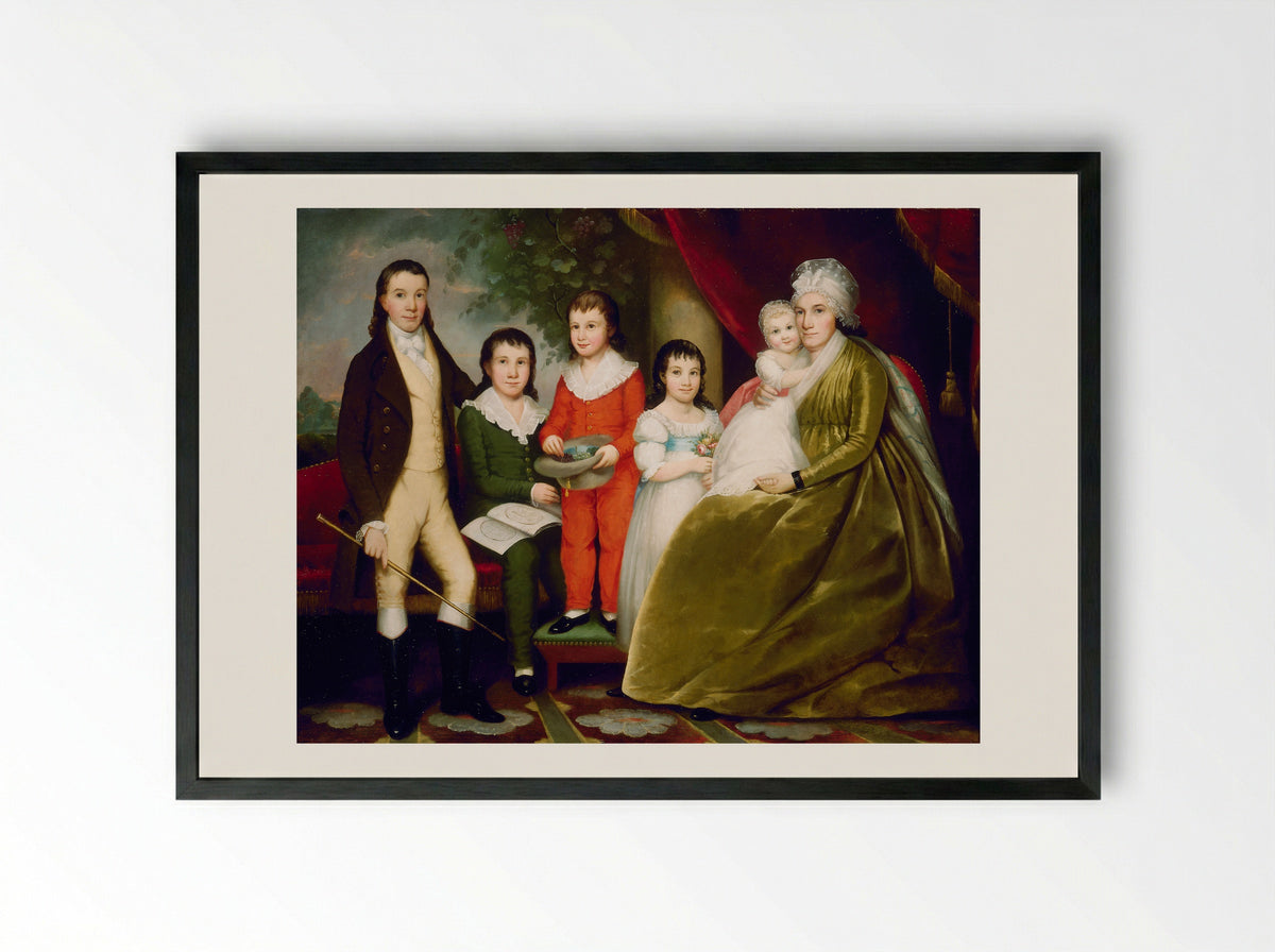 Mrs. Noah Smith and Family - Ezra Ames - Framed Print Black