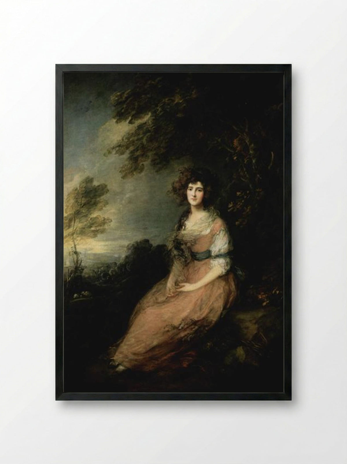 Mrs. Richard Brinsley Sheridan - Thomas Gainsborough - Framed Print Black