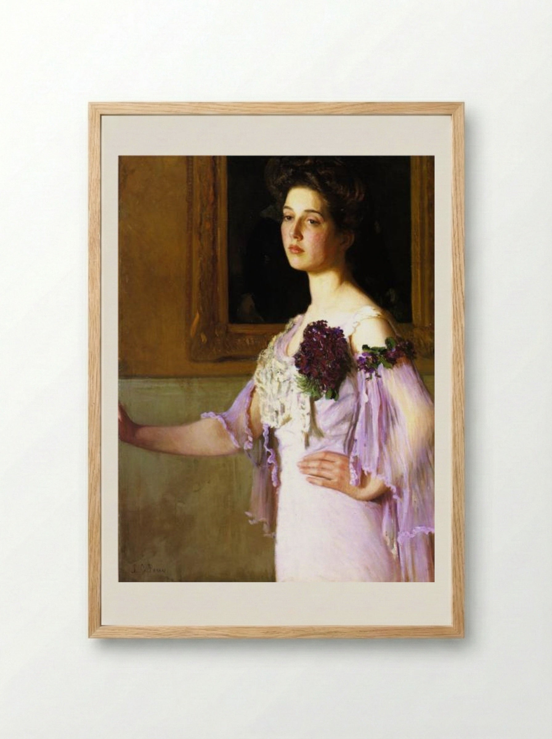 Mrs. Joseph Clark Grew (Alice Perry Grew) - Lilla Cabot Perry - Framed Print Wood